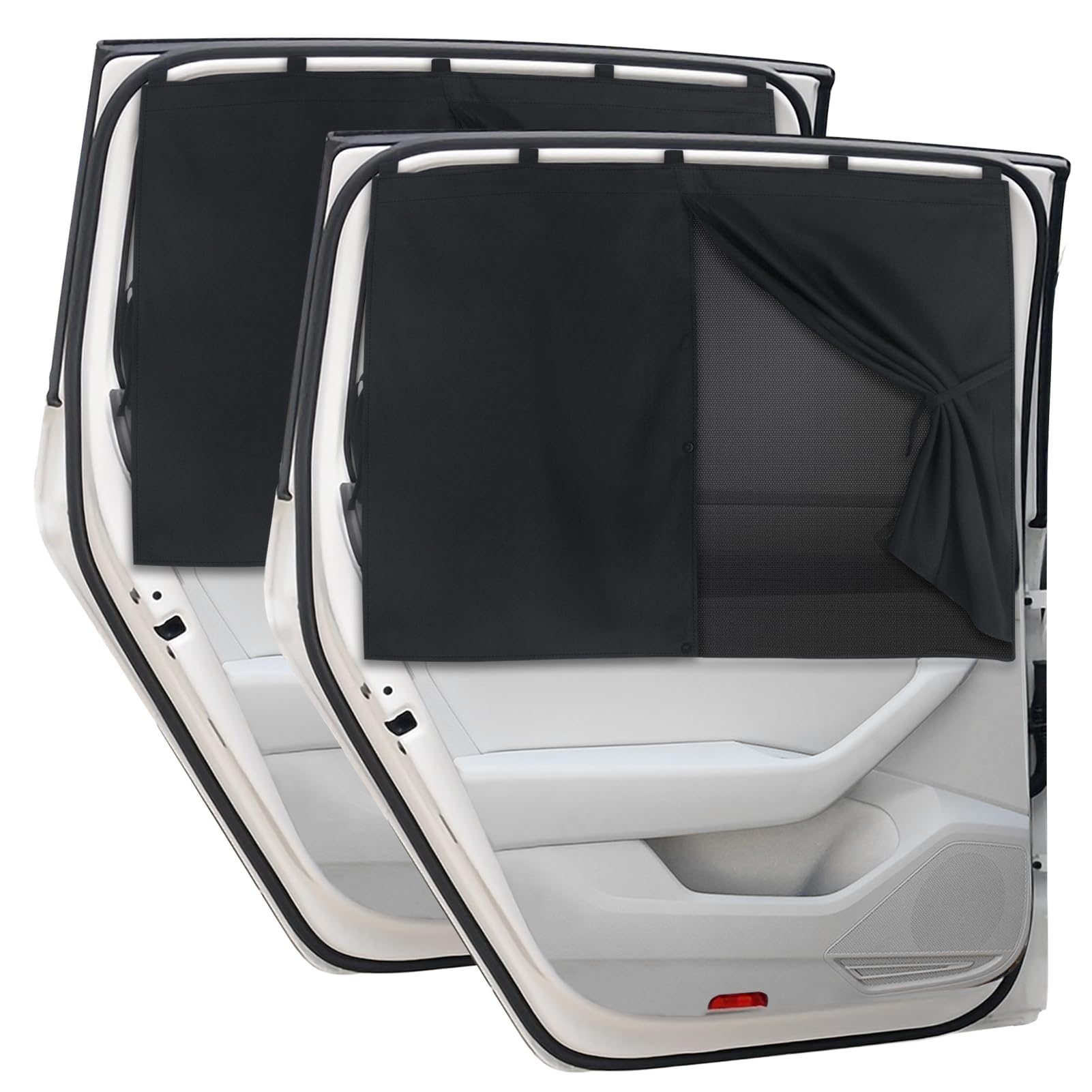 Car Window Shades, 2 PCS Magnetic Double Layer Auto Sun Shade - Product Imagery