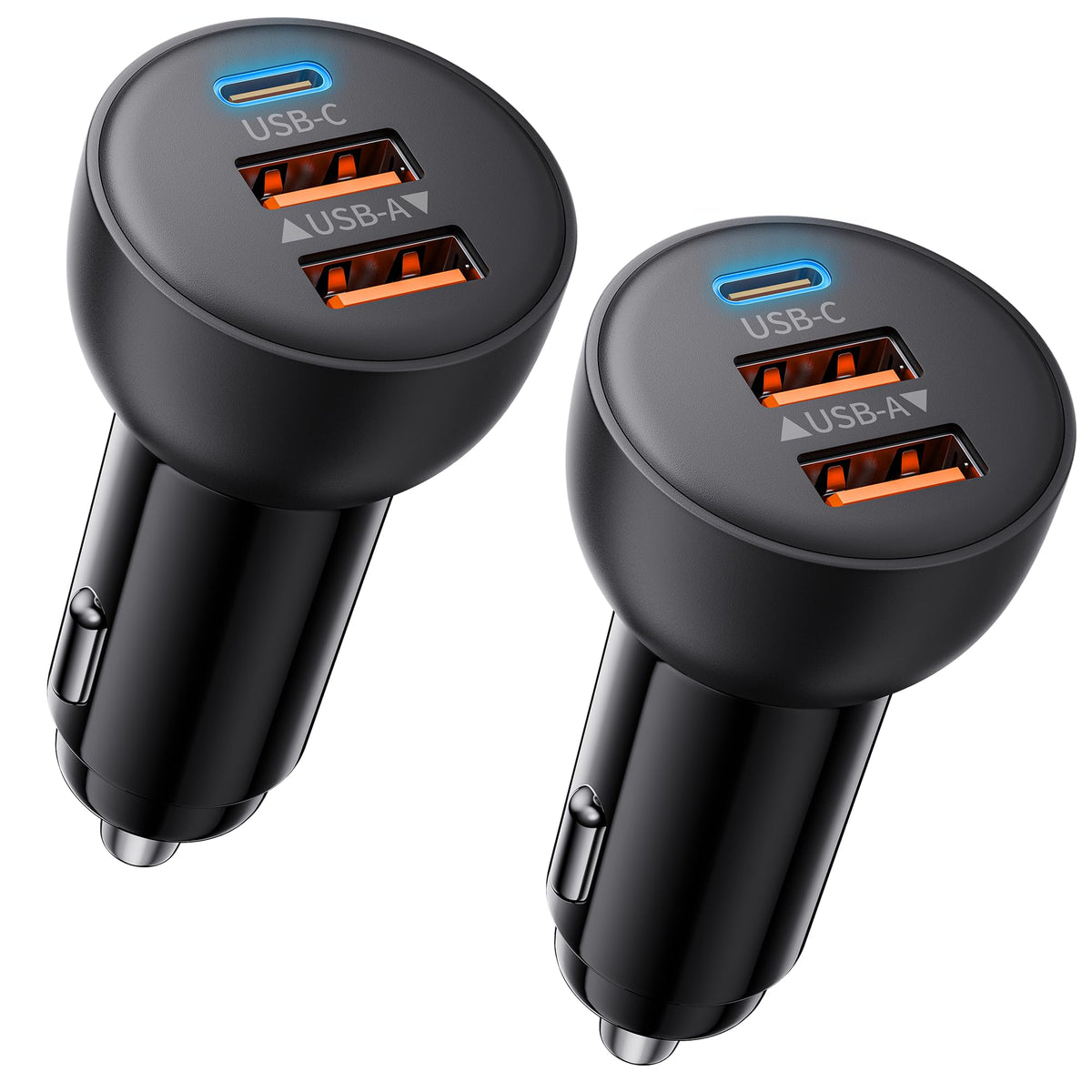 USB C Car Charger, 2 Pack 70W Fast Charging Cigarette Lighter - Product Imagery