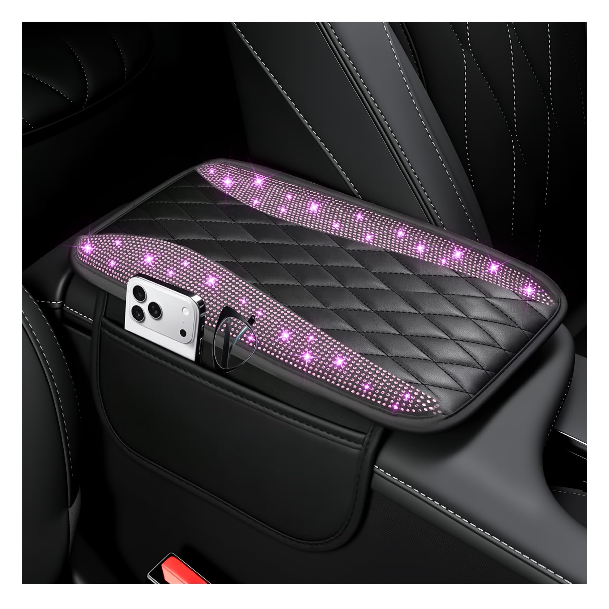 IHOTDER Bling Rhinestones Center Console Covers for - Product Imagery
