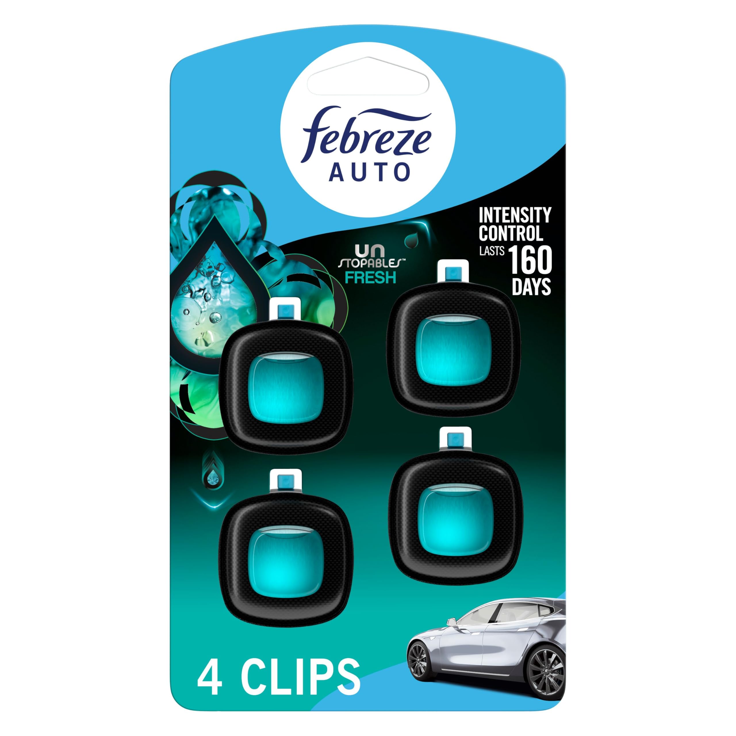 Febreze Car Air Freshener, Odor-Fighting Automotive Vent Clip, - Product Imagery