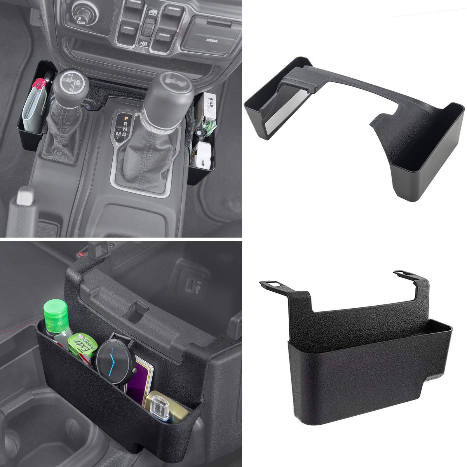 2PCS Center Console Organizer for 2018-2026 Jeep Wrangler & - Product Imagery
