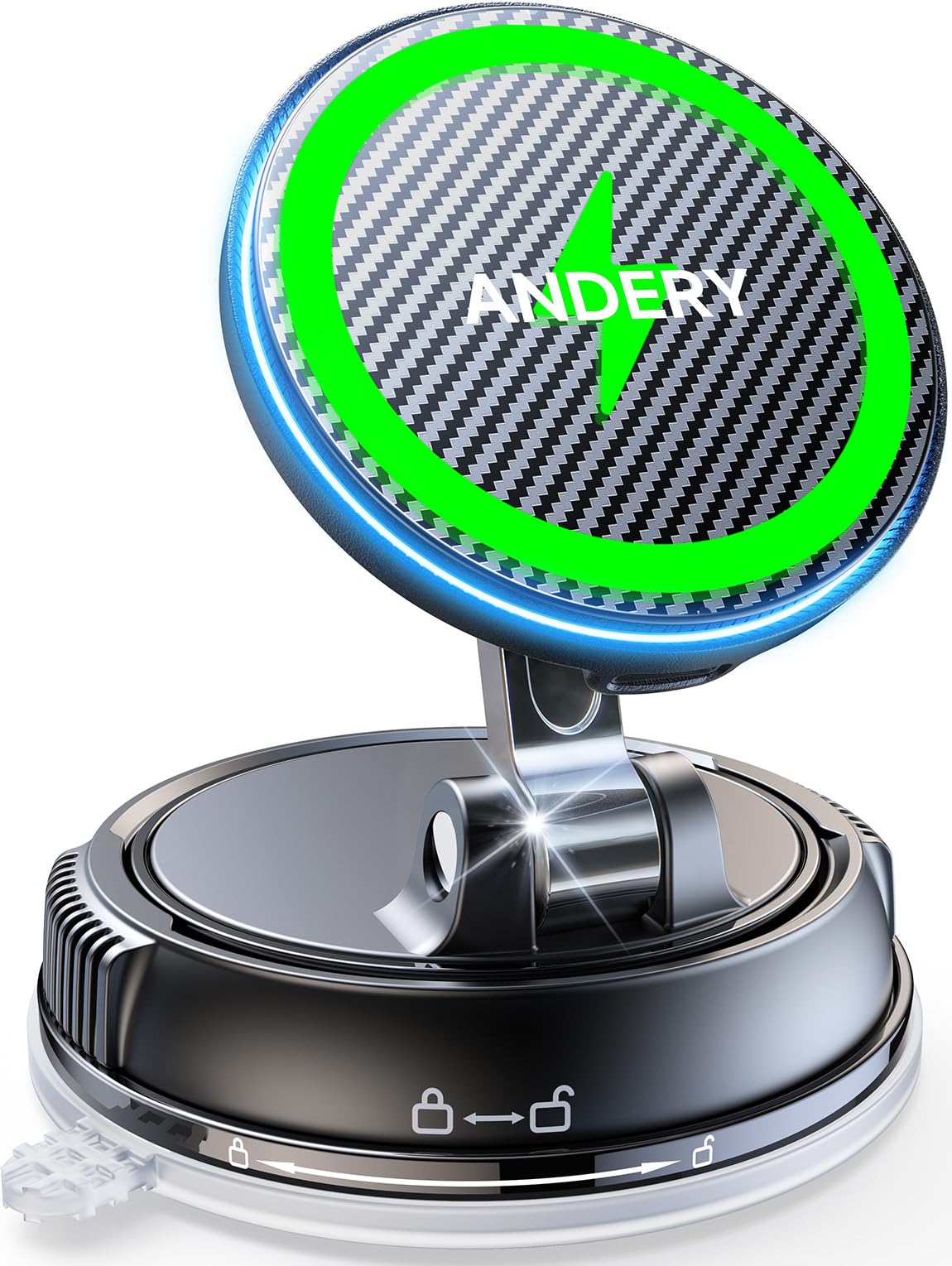 ANDERY Only for iPhone Magsafe Car Mount Charger [15W Fast - Product Imagery