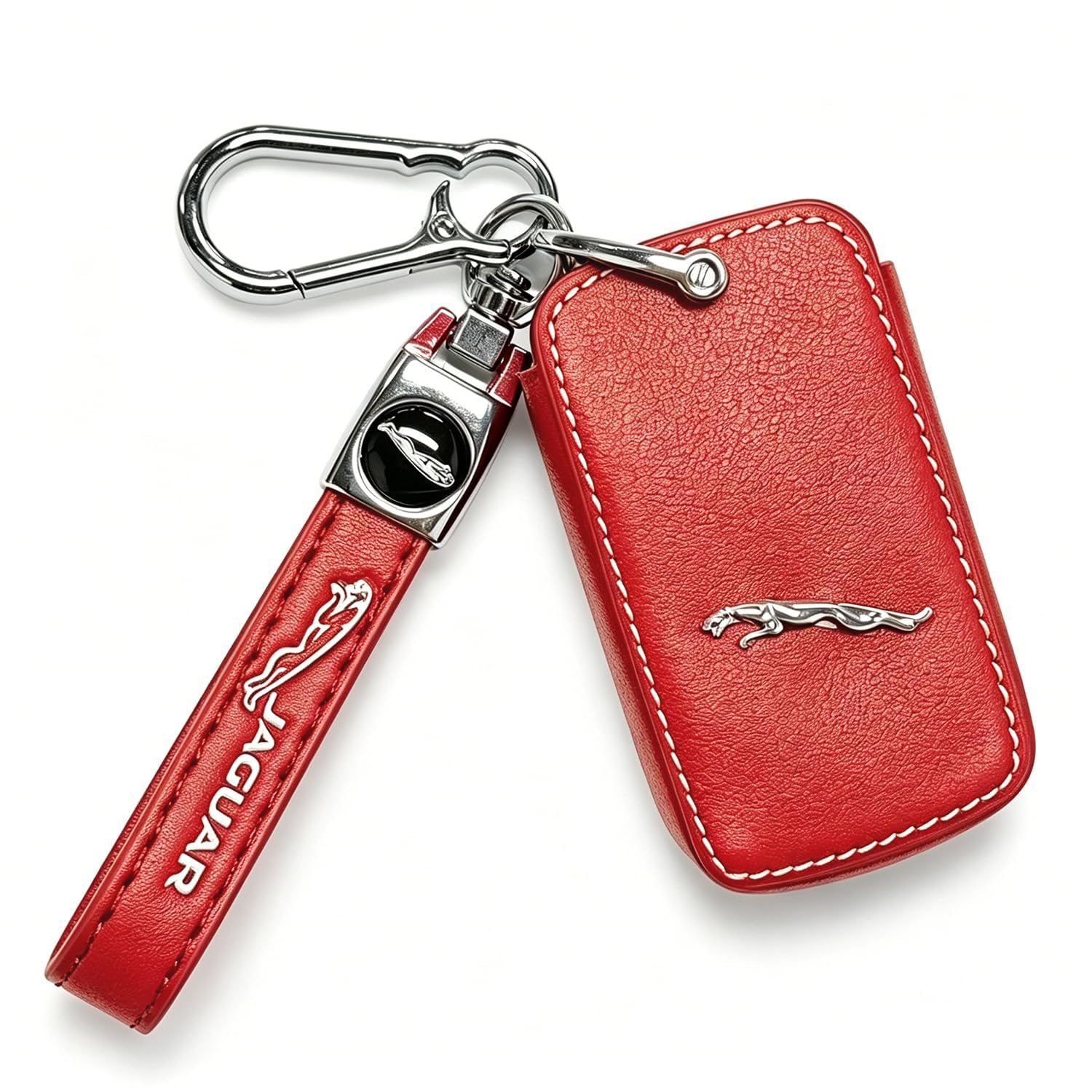Leather Car Keychain, forJaguar I-PAC F-PAC E-PAC XEL XFL XJ XF - Product Imagery