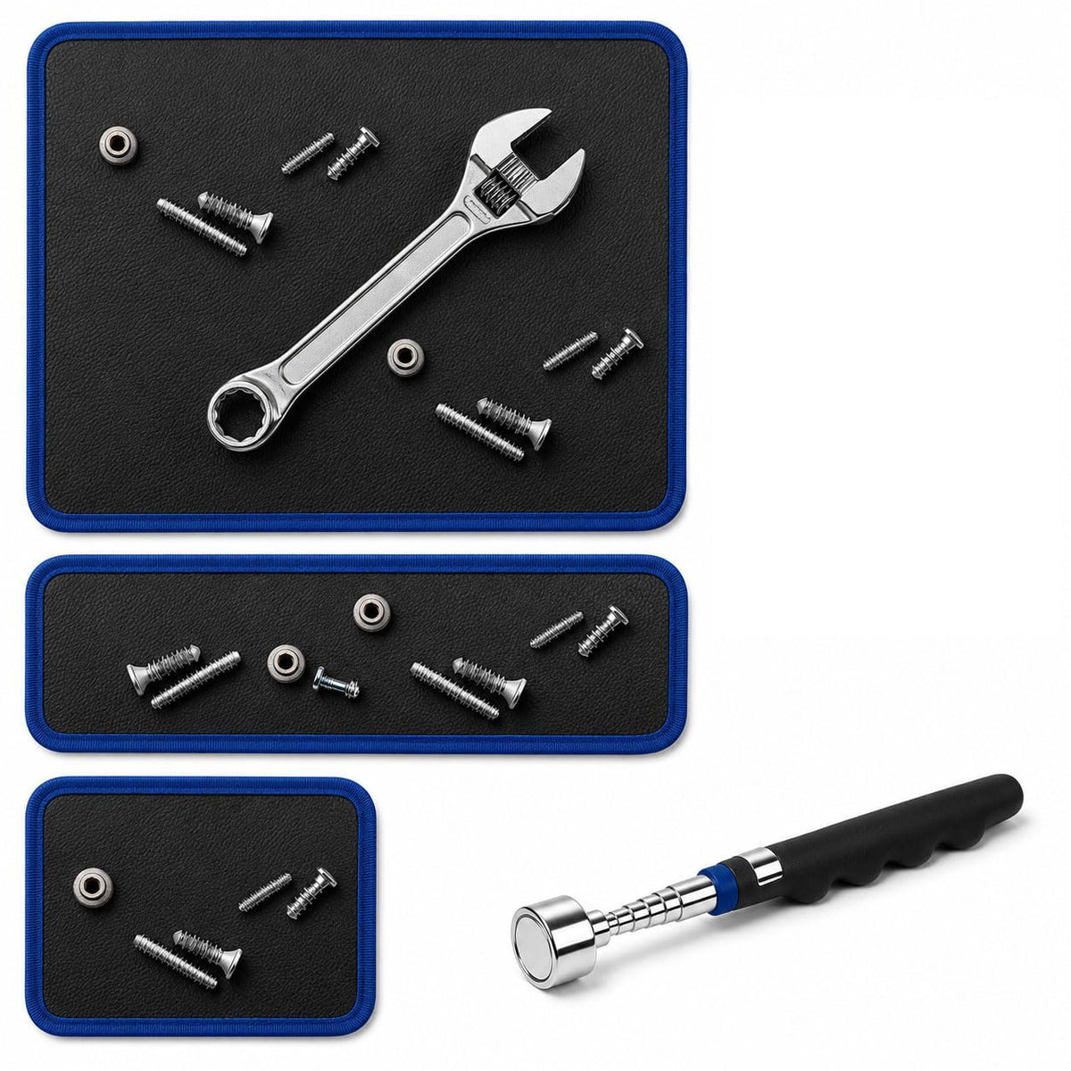 Magnetic Tool Mat Set, 4 Pack Tool Mat Set with Telescoping - Product Imagery