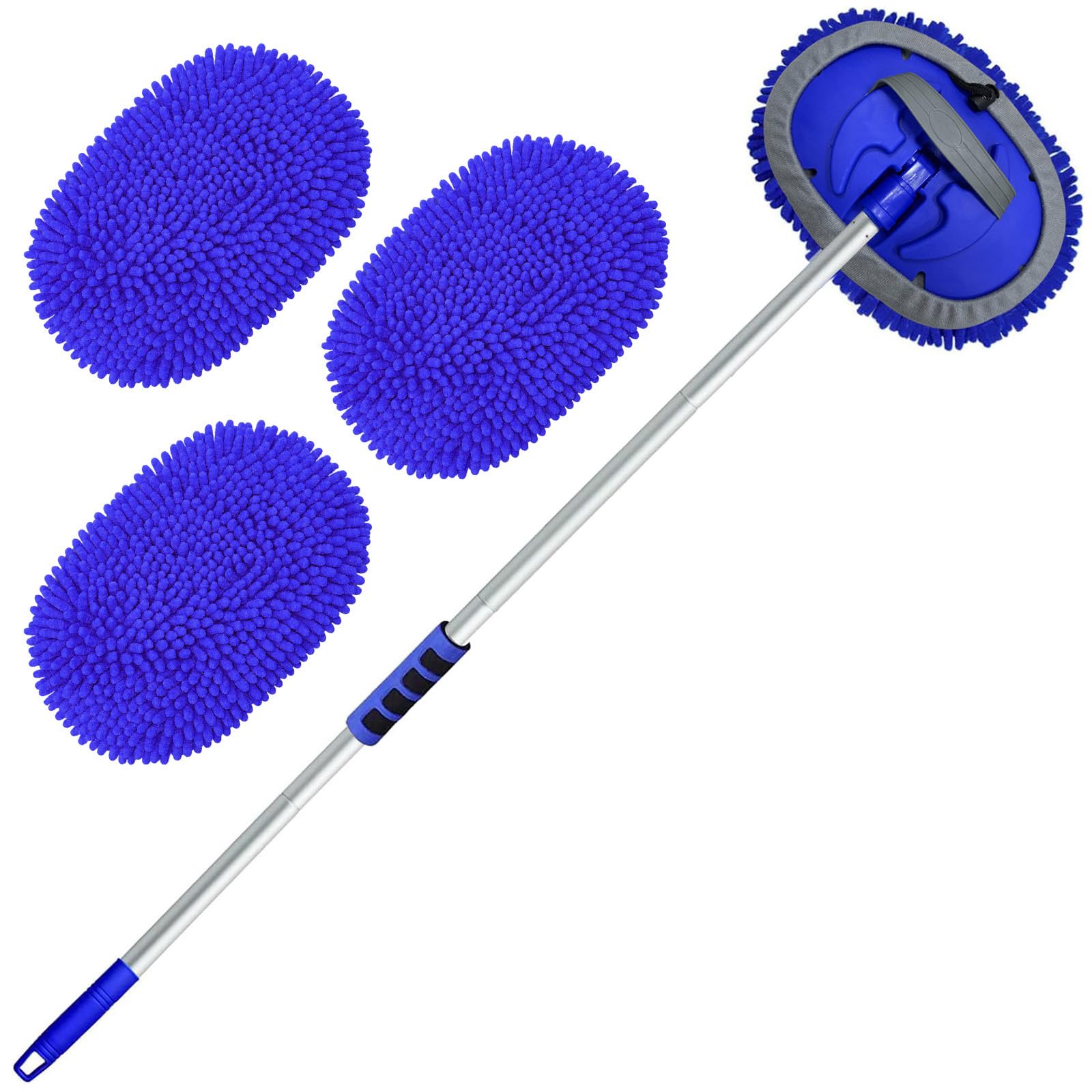 Wontolf 62'' Car Wash Brush Kit with Long Handle, Chenille - Product Imagery