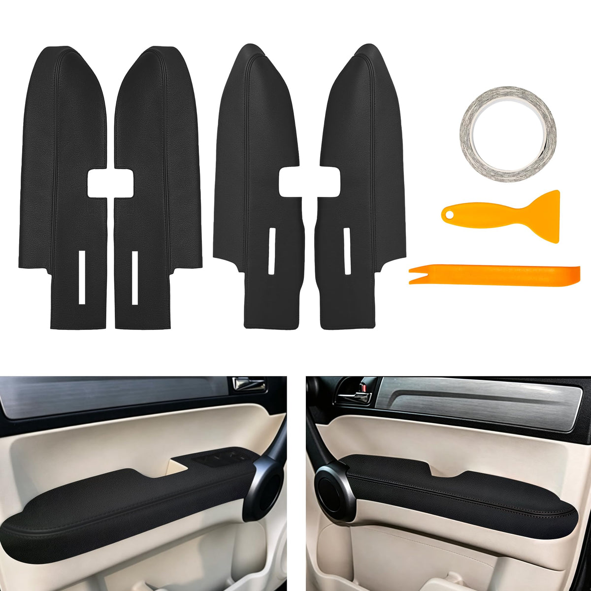 AOMSAZTO Car Door Armrest Pads Leather for Honda CRV 2007-2012 - Product Imagery