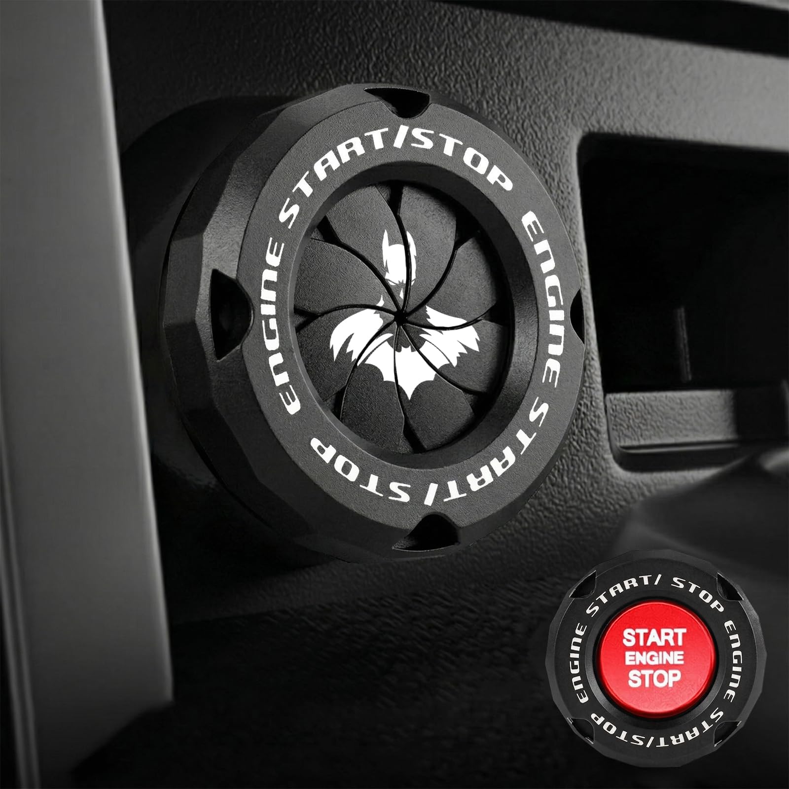 Tybasthe Rotary Push Start Button Cover, Bat Man Car Accessories - Product Imagery