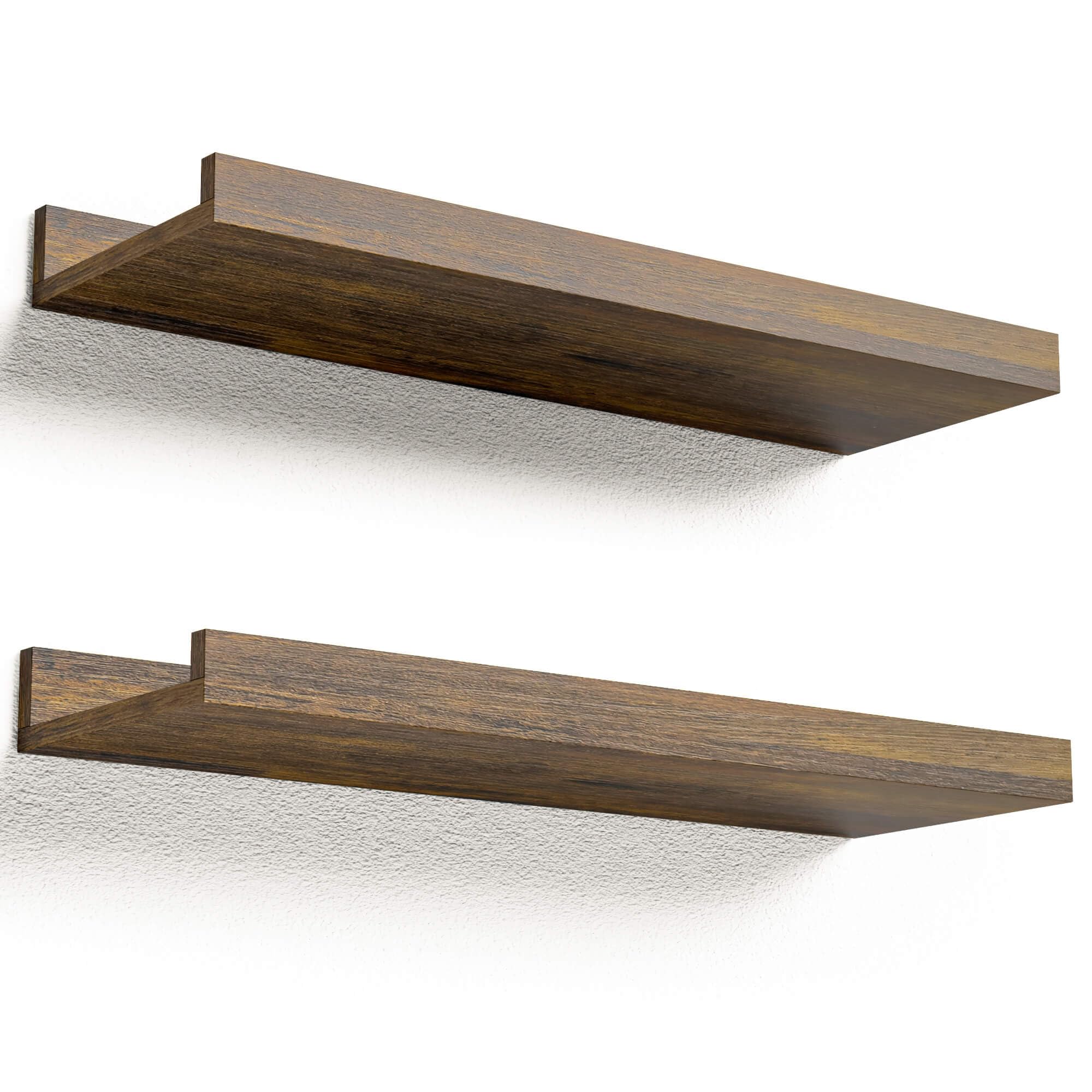Boswillon Floating Shelves Set of 2, Small Wall Shelf with Lip, - Product Imagery