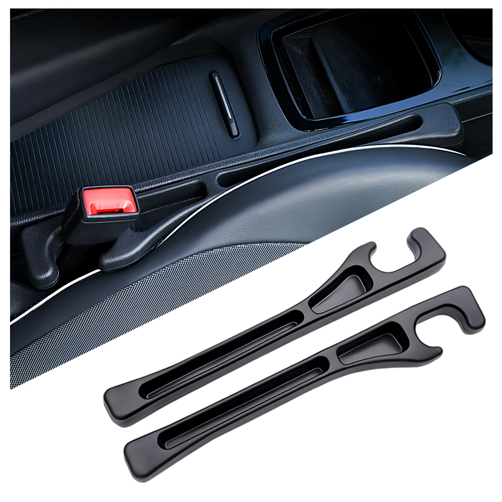 Car Seat Gap Filler Organizer 2 Pack, 2 in 1 Anti-Drop Car Gap - Product Imagery