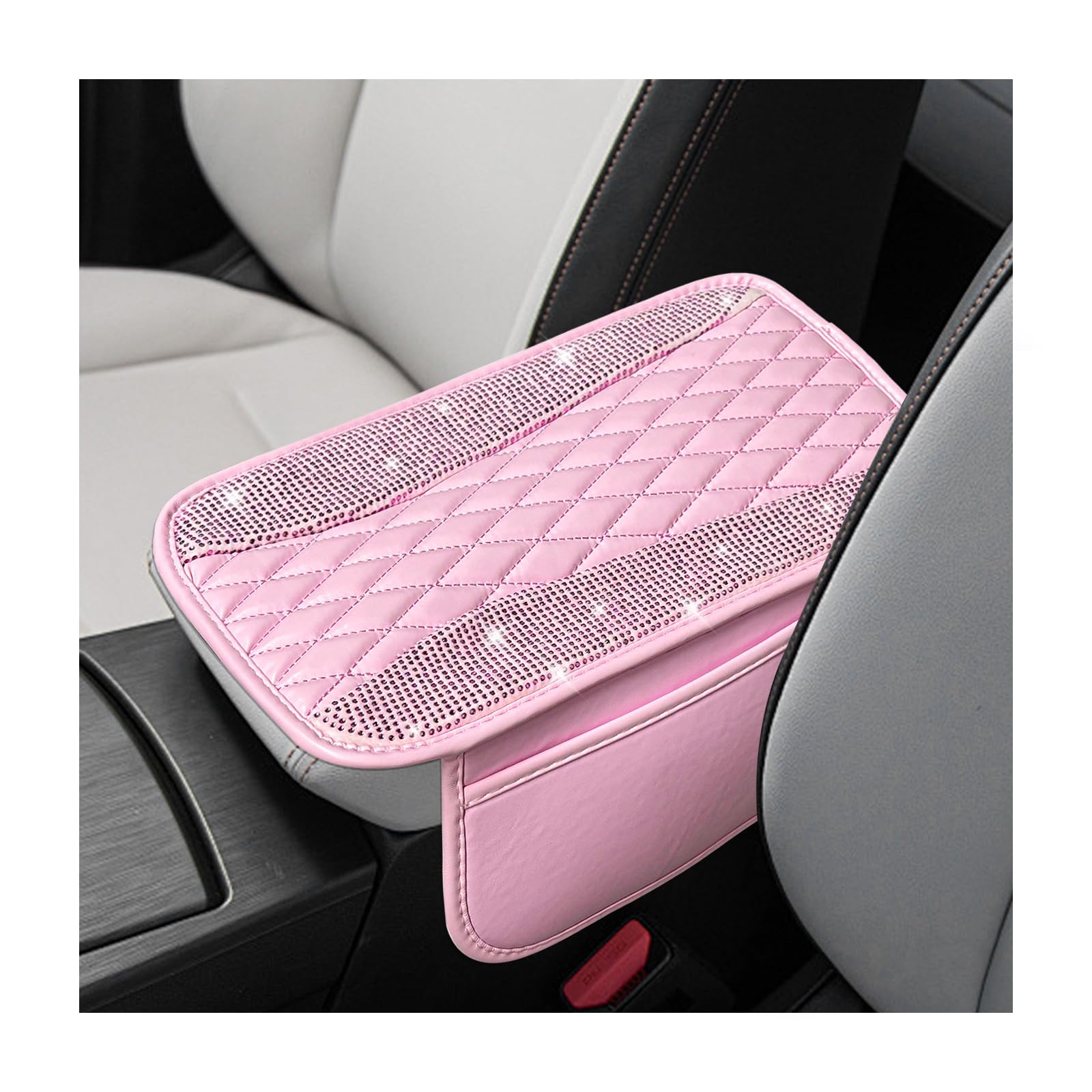 Bling Car Center Console Cover, Sparkling Leather Armrest - Product Imagery