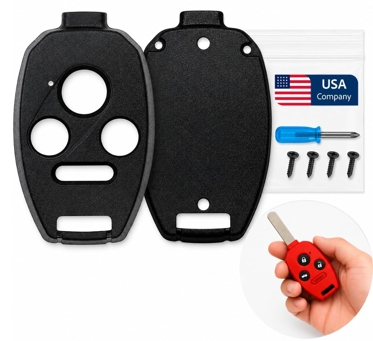 Premium USA Grade for Honda Key Fob Shell – Tough, Reinforced - Product Imagery