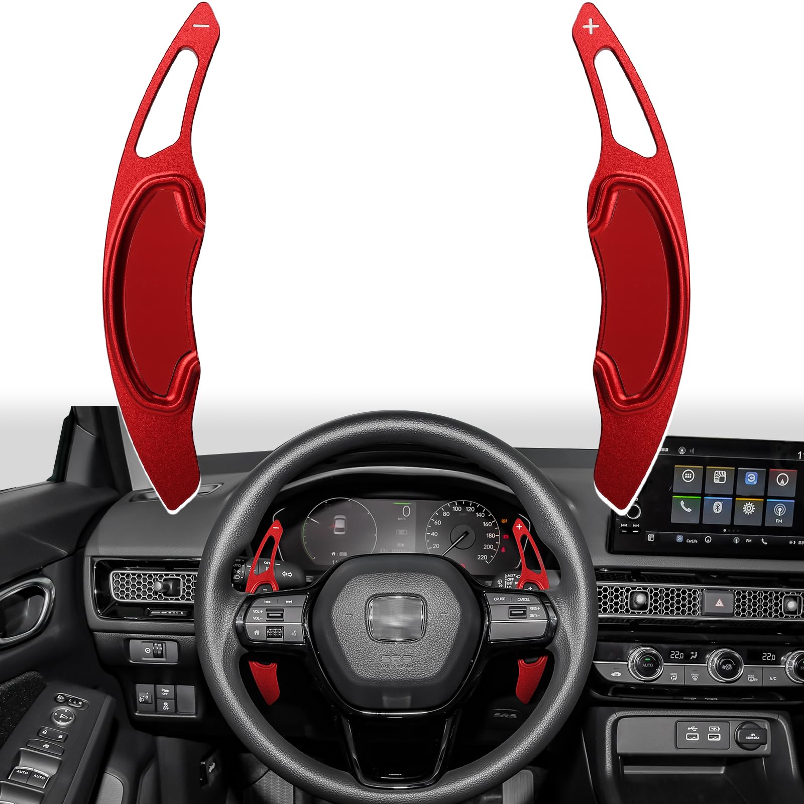 Thenice Paddle Shifters Extension for Honda Civic 2022-2026 -Red - Product Imagery