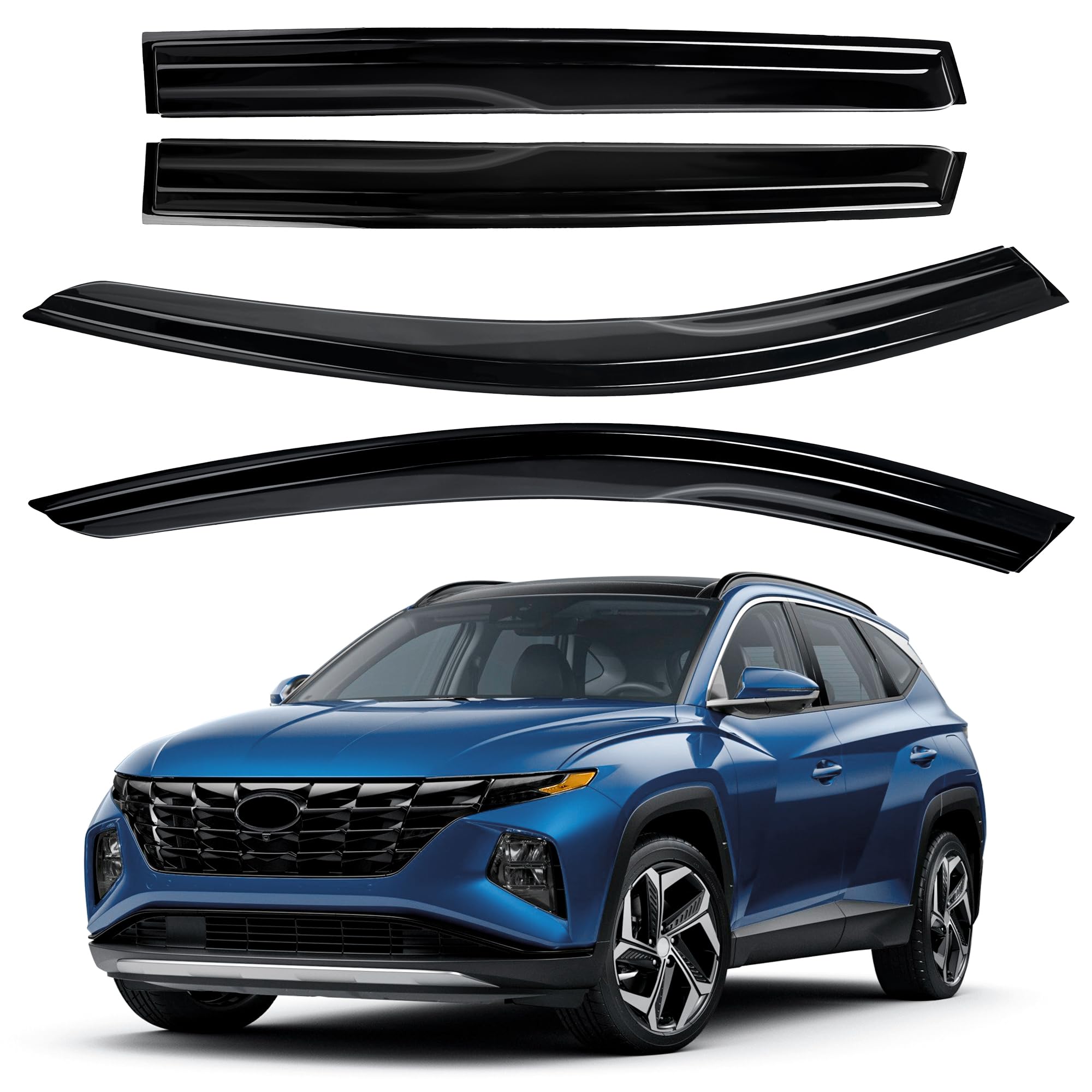 AUXKO Tape-on Rain Guard for Hyundai Tucson 2026-2022 SE SEL - Product Imagery