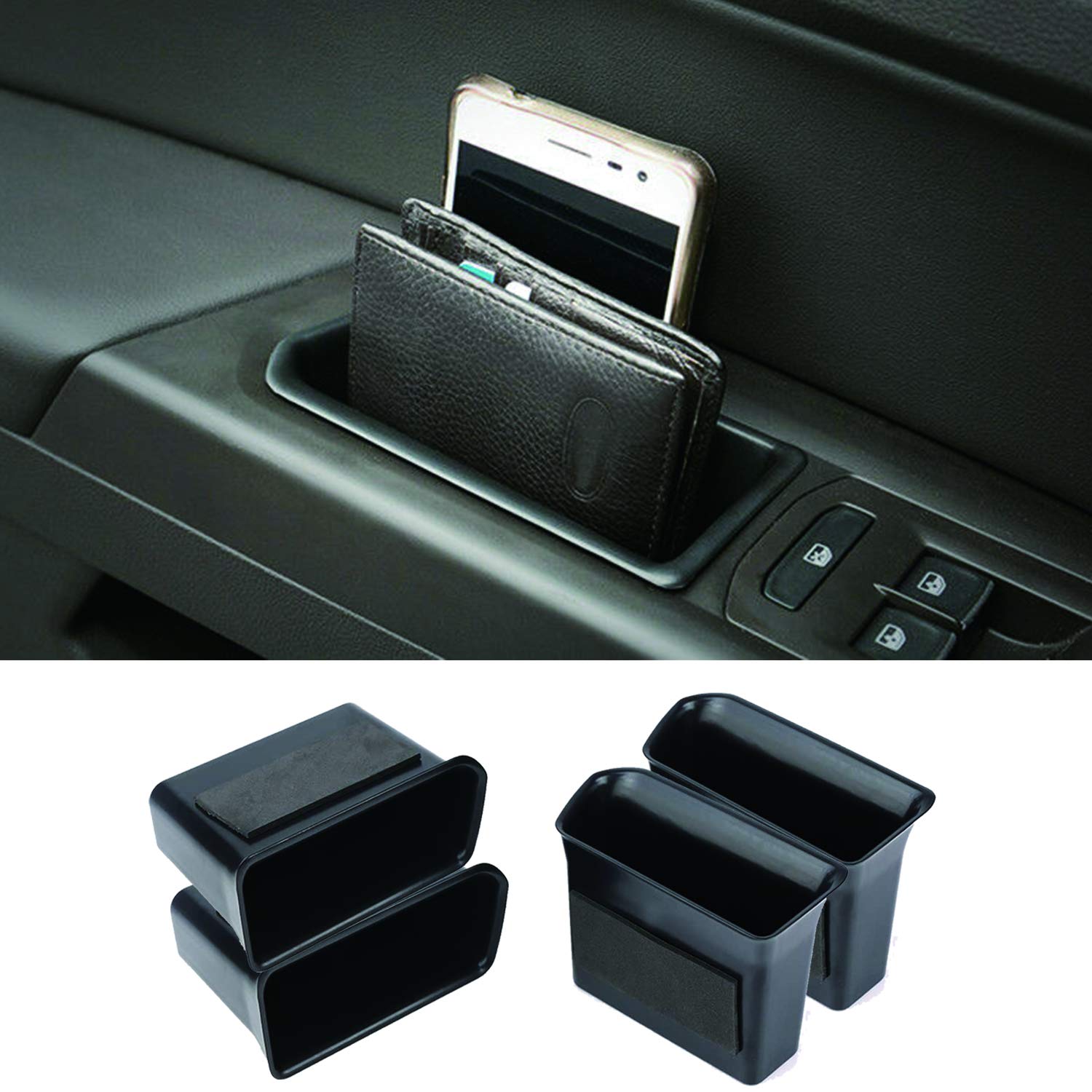 4PK Armrest Container Door Storage Organizer Box Tray Handle for - Product Imagery