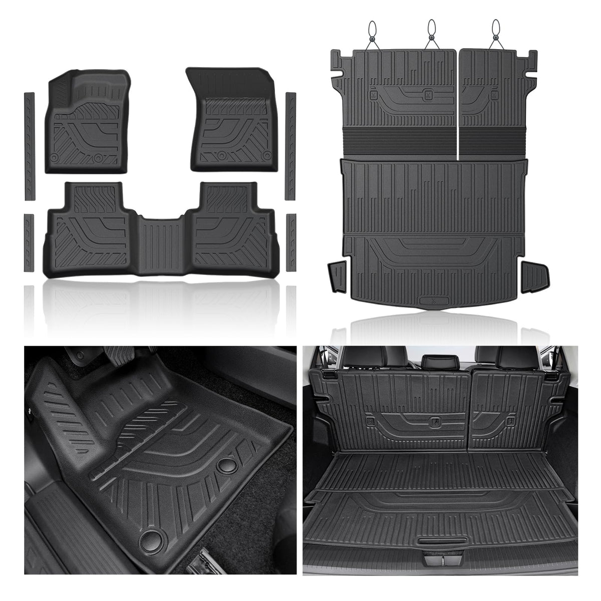 Floor Mats for Nissan Rogue 2021-2026 (No fit Sport) w/Cargo Mat - Product Imagery