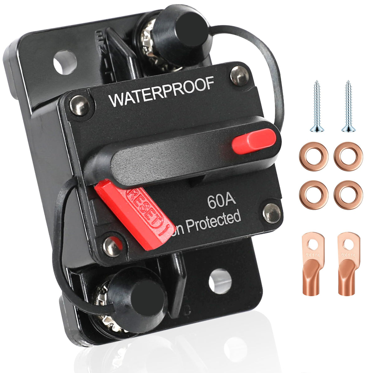 60 Amp Circuit Breaker for Boat Trolling Motor Marine ATV - Product Imagery