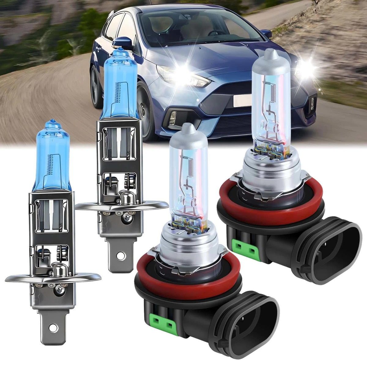 SHENKENUO Fit for Ford Focus (2012-2018) Halogen Headlight - Product Imagery