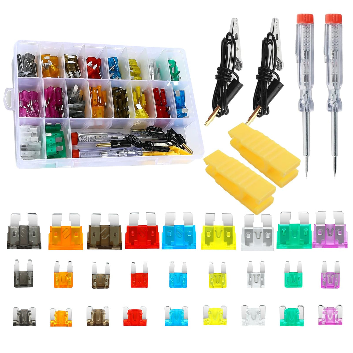 306PCS Car Fuses Assortment Kit, Mixed Vehicle Blade Standard & - Product Imagery