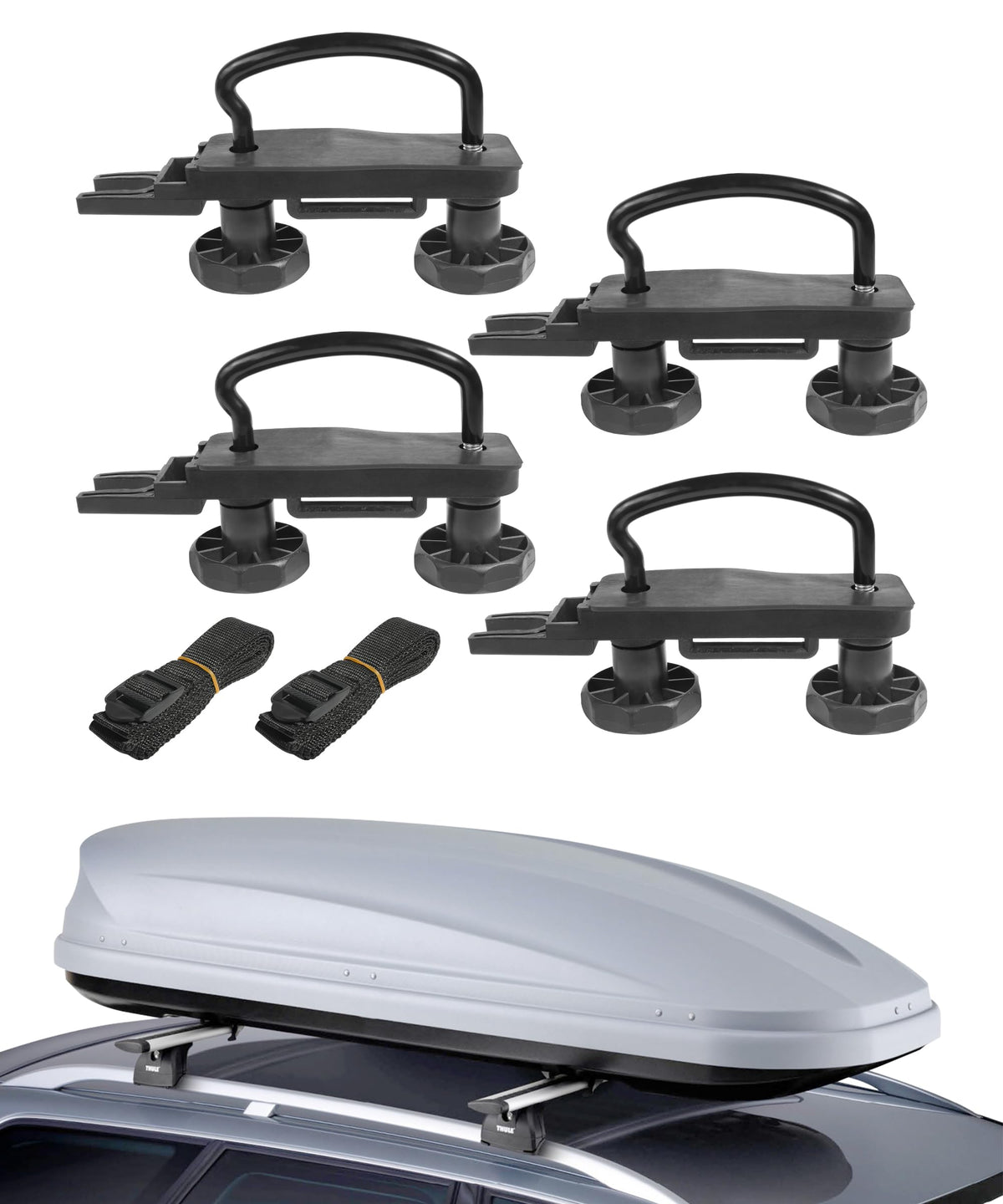 RACOONA 4PCS Stainless Steel Roof Box U-Bolt Clamps,Car - Product Imagery