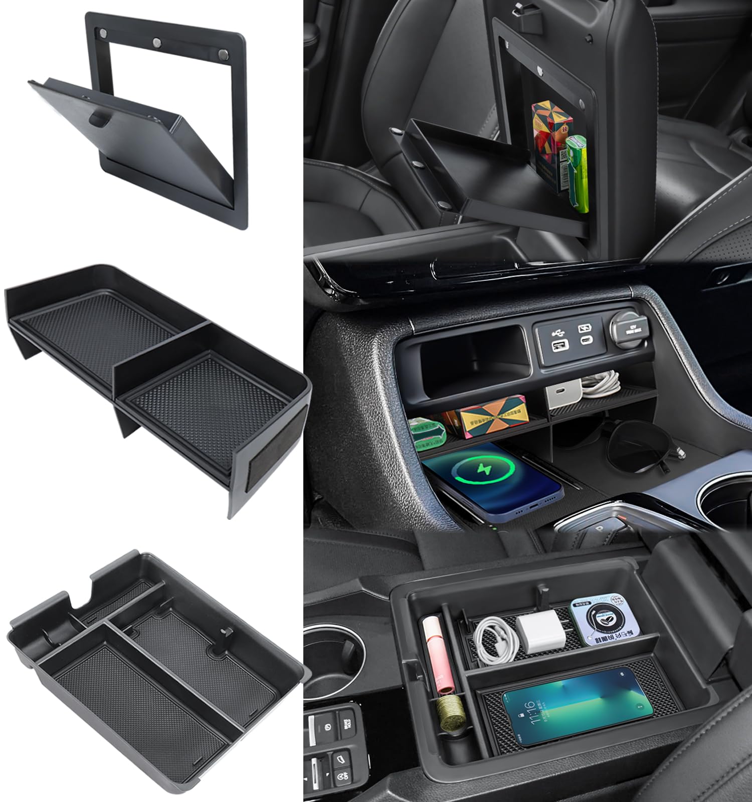 3PCS Center Console Organizer for 2023-2026 Honda Pilot/26 - Product Imagery