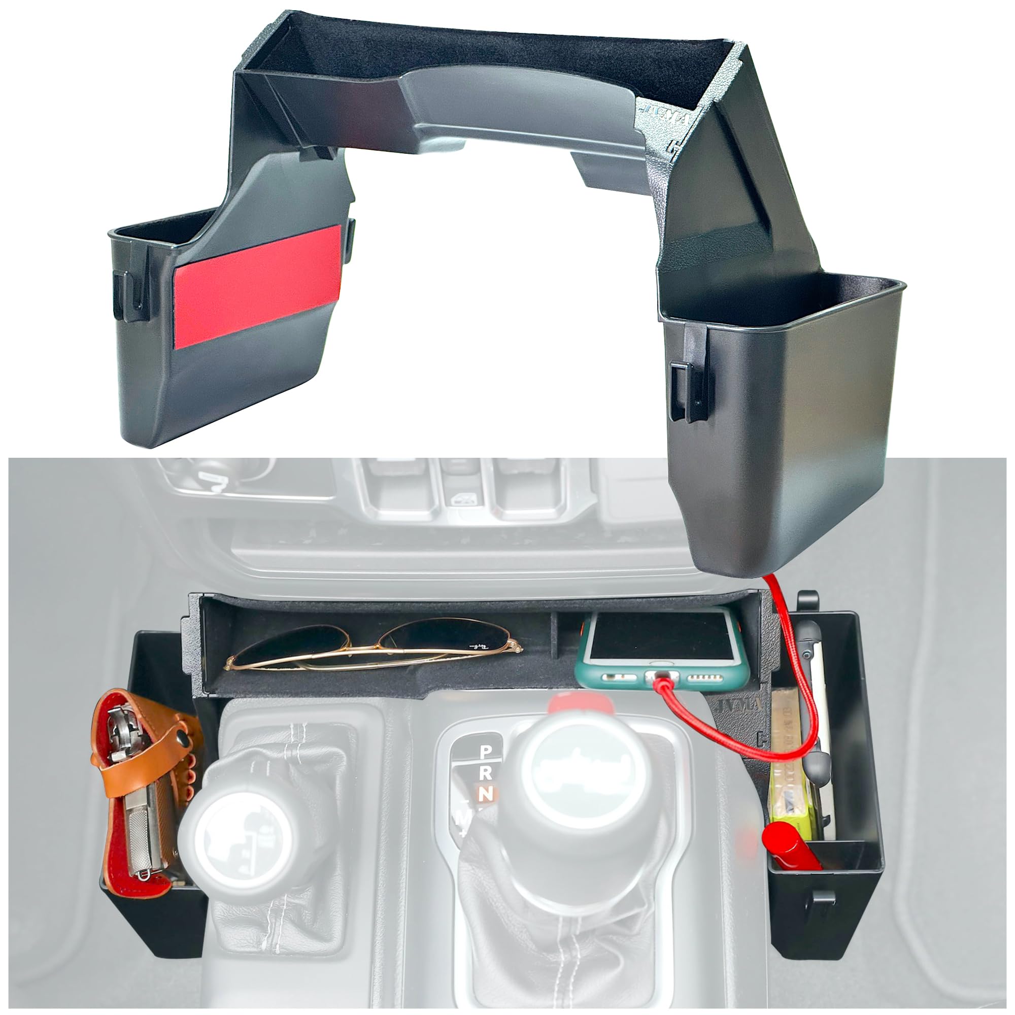 JVMA 4 Hooks Center Console Organizer for Jeep Gladiator & - Product Imagery