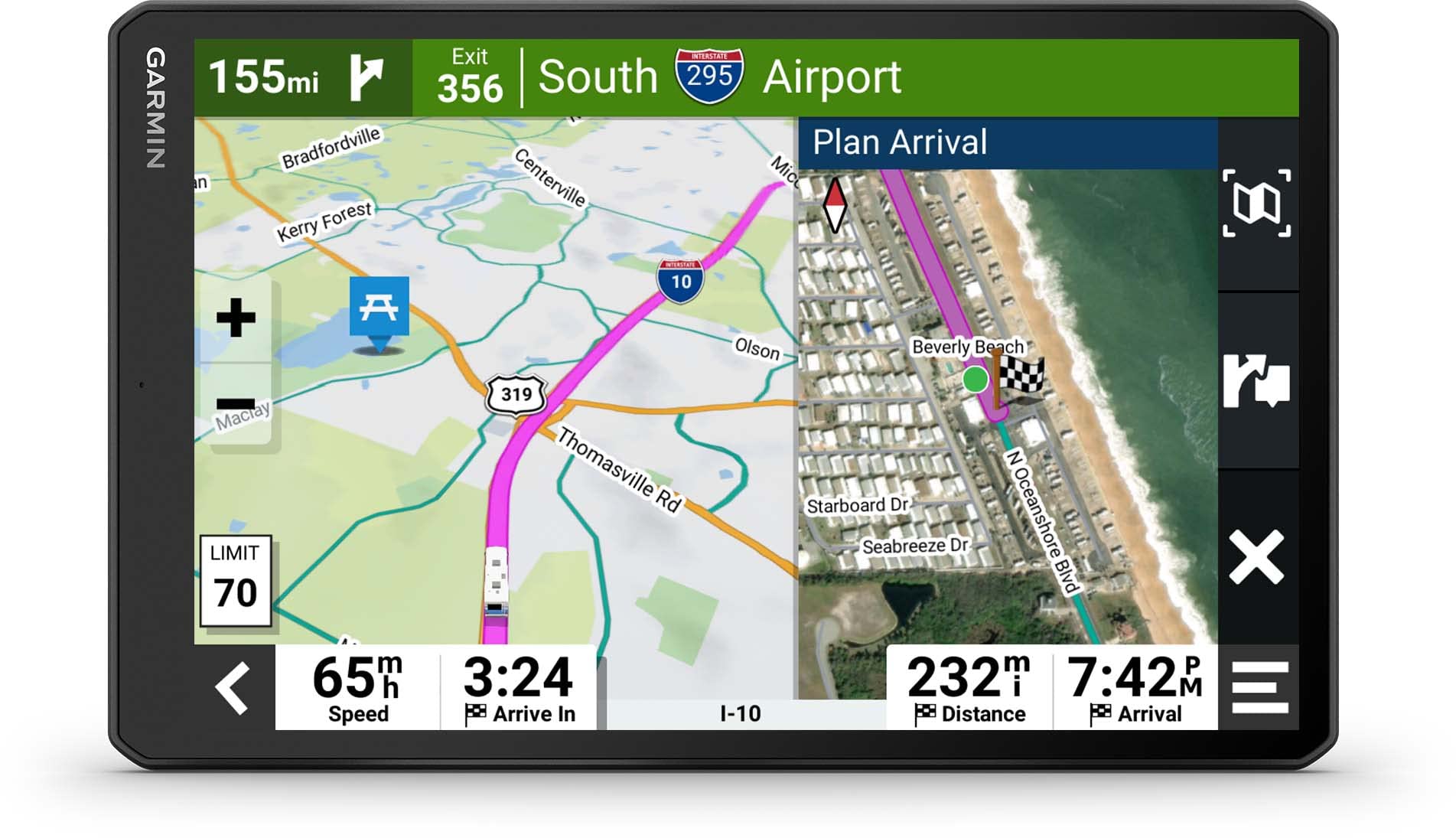 Garmin RV 1095, 10” GPS RV Navigator, Custom RV Routing - Product Imagery
