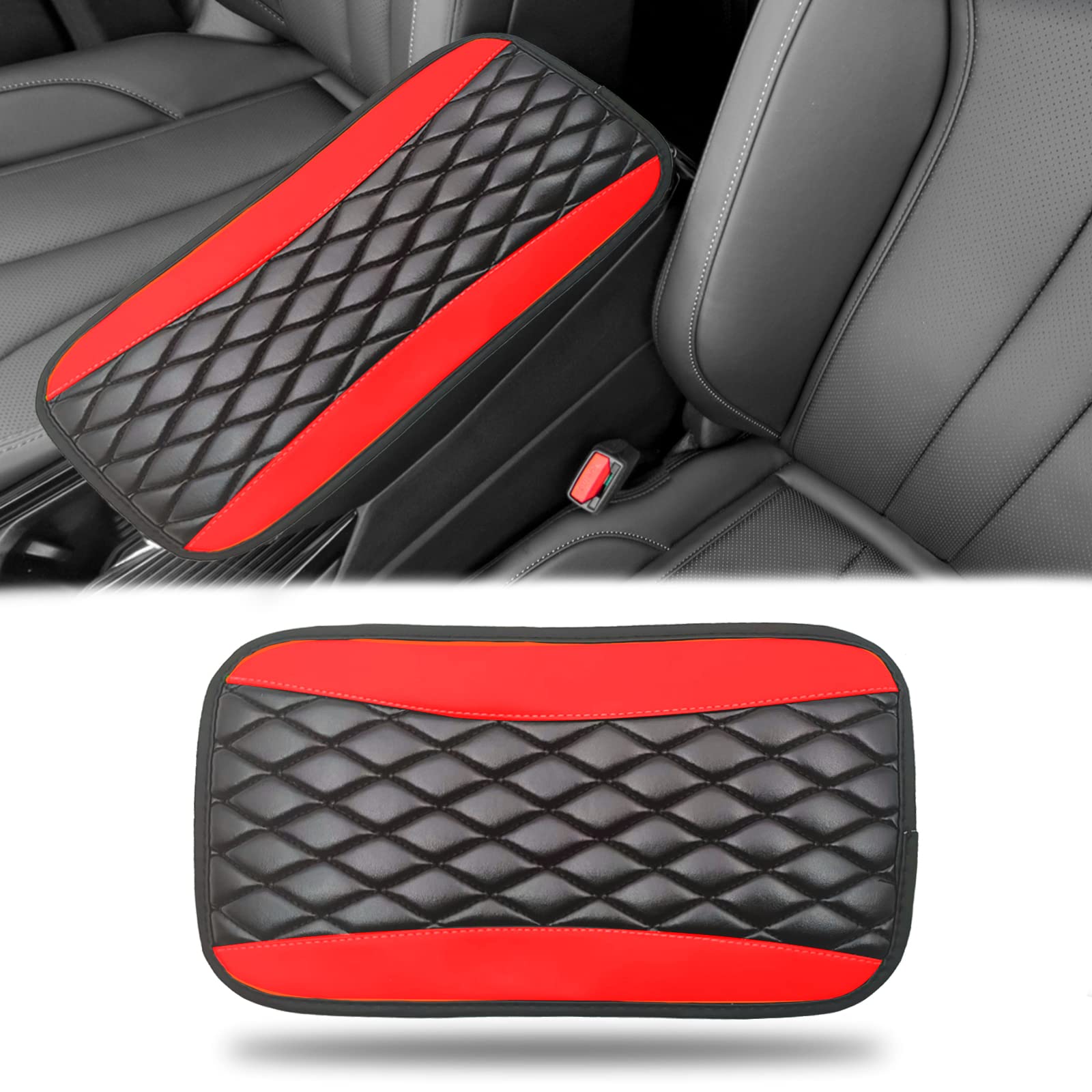 Car Center Console Cover, Universal Leather Waterproof Armrest - Product Imagery