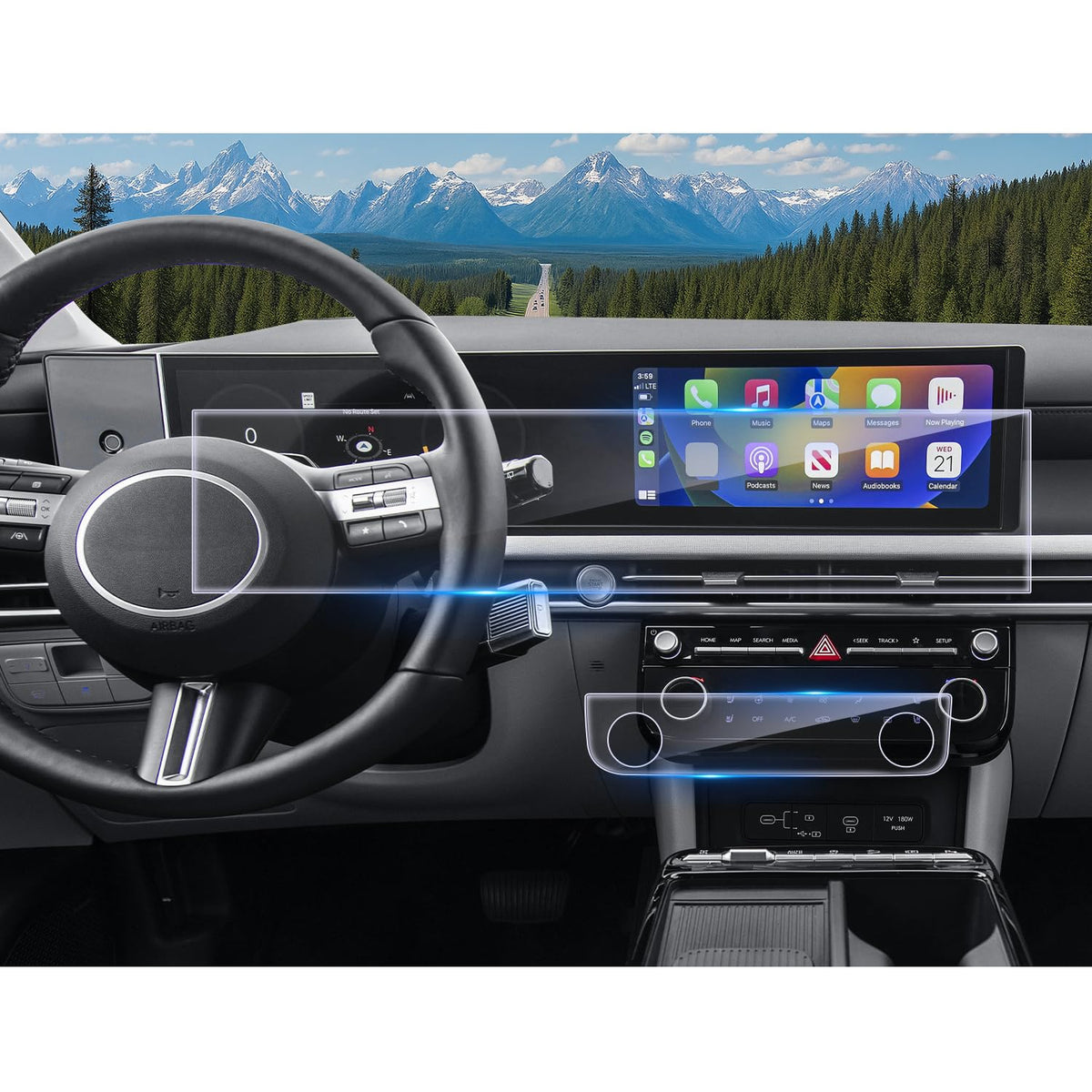 CDEFG 3Pcs for 2026 Hyundai Tucson Screen Protector Tempered - Product Imagery