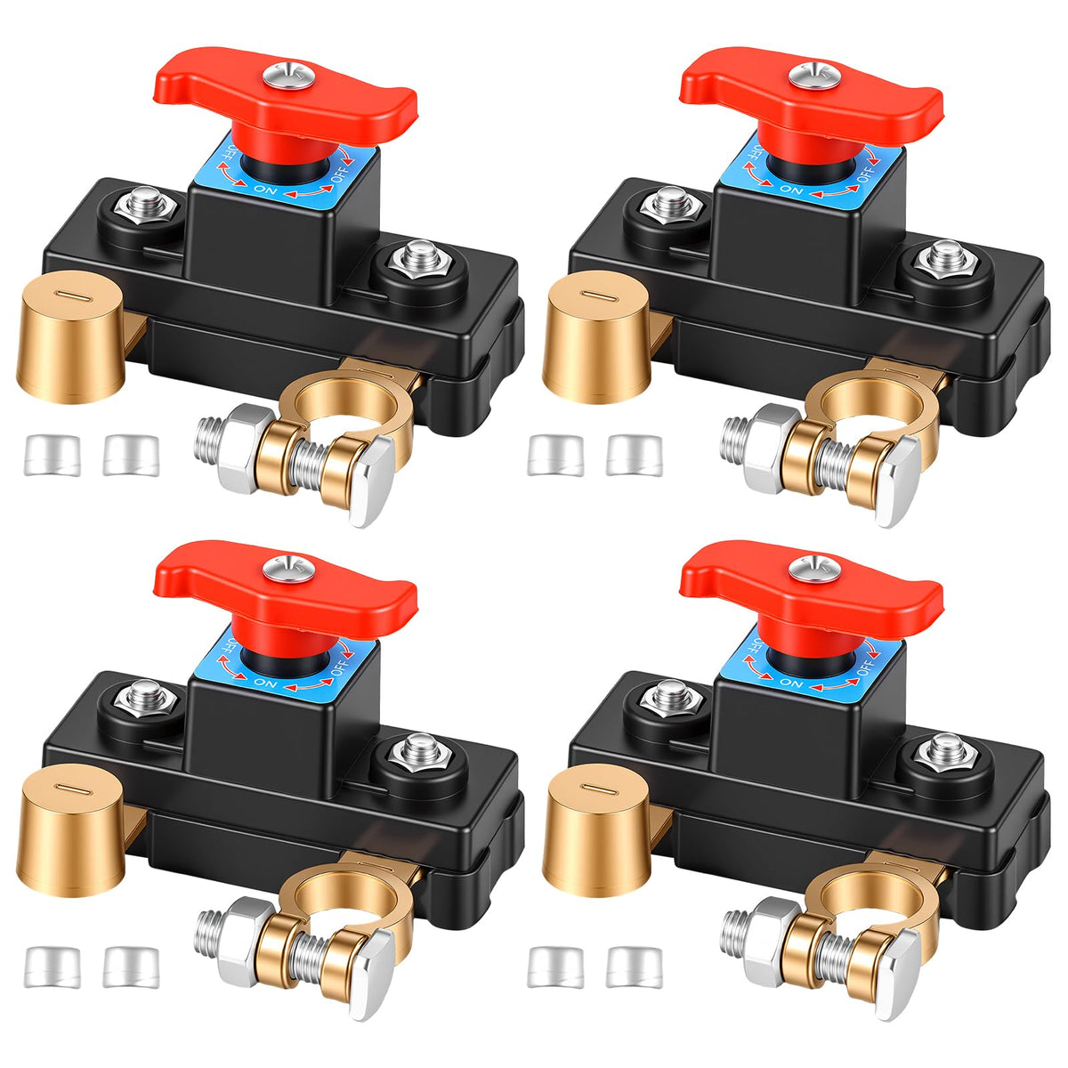 4 Pack Battery Disconnect Switch 12V 24V,Heavy - Product Imagery