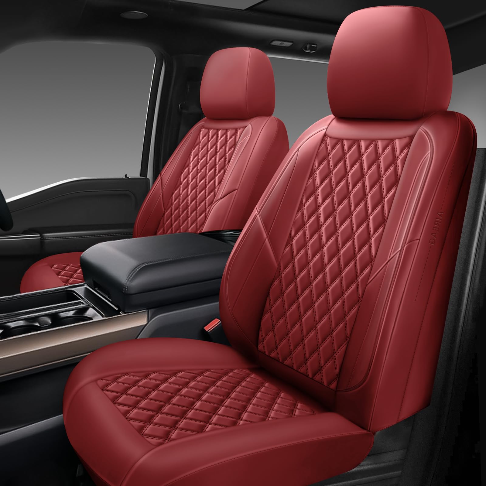 Premium Leather Car Seat Covers Front Pair,Universal Fit for - Product Imagery