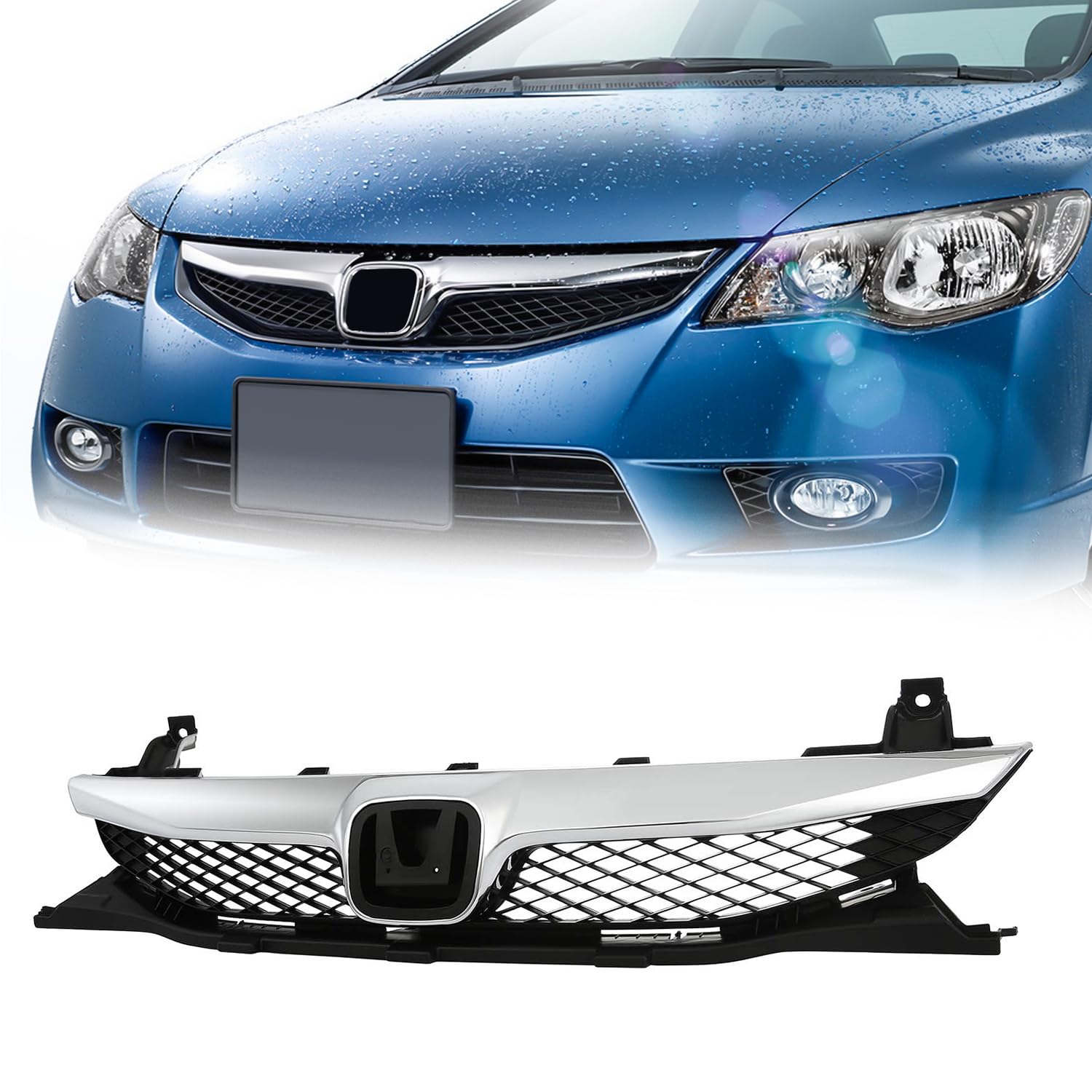 Bumper Upper Grill Grille Compatible With 2009-2011 Honda Civic - Product Imagery