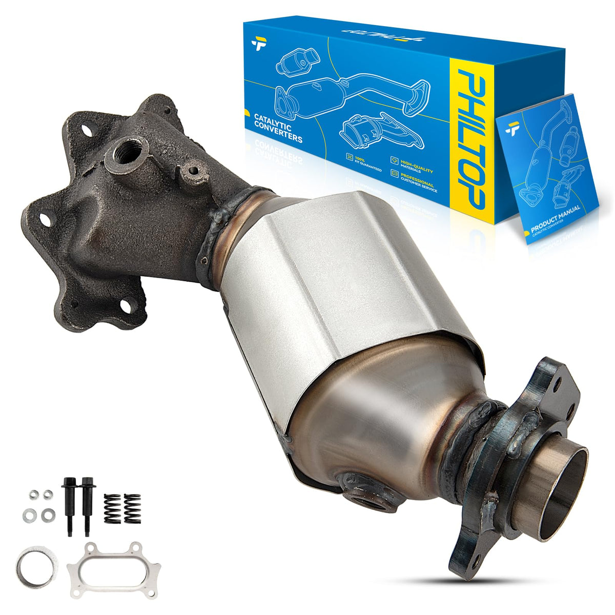 PHILTOP High Flow Catalytic Converter Compatible with Honda - Product Imagery