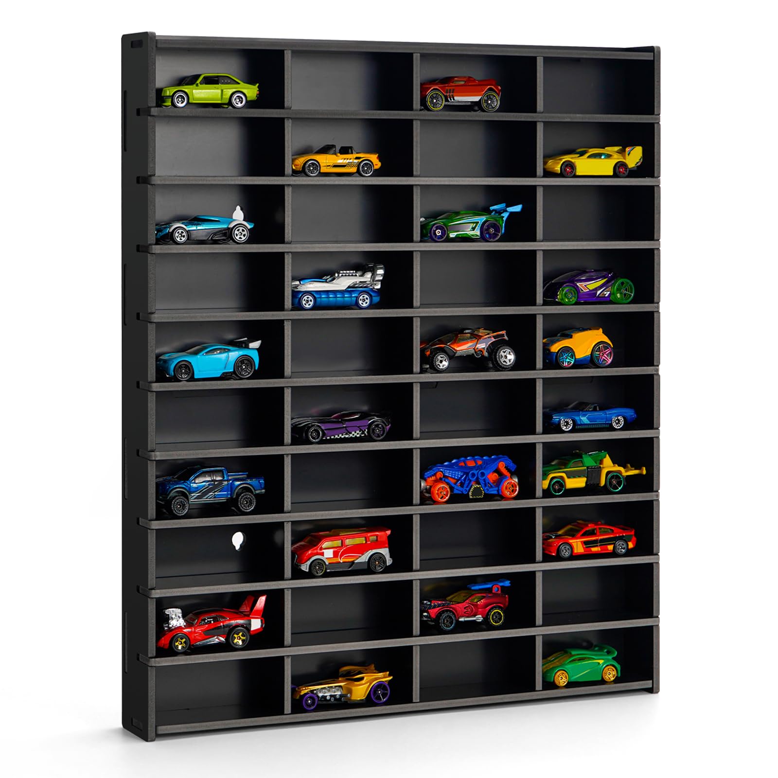 Krafetto 40-Slot Toy Car Display Shelf for 1/64 Cars, Wall - Product Imagery