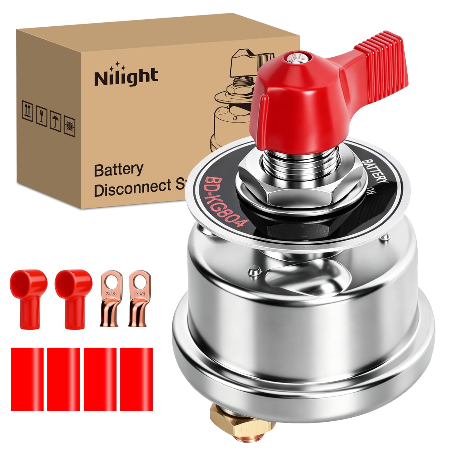 Nilight Battery Disconnect Switch 300A 12-48V - Product Imagery