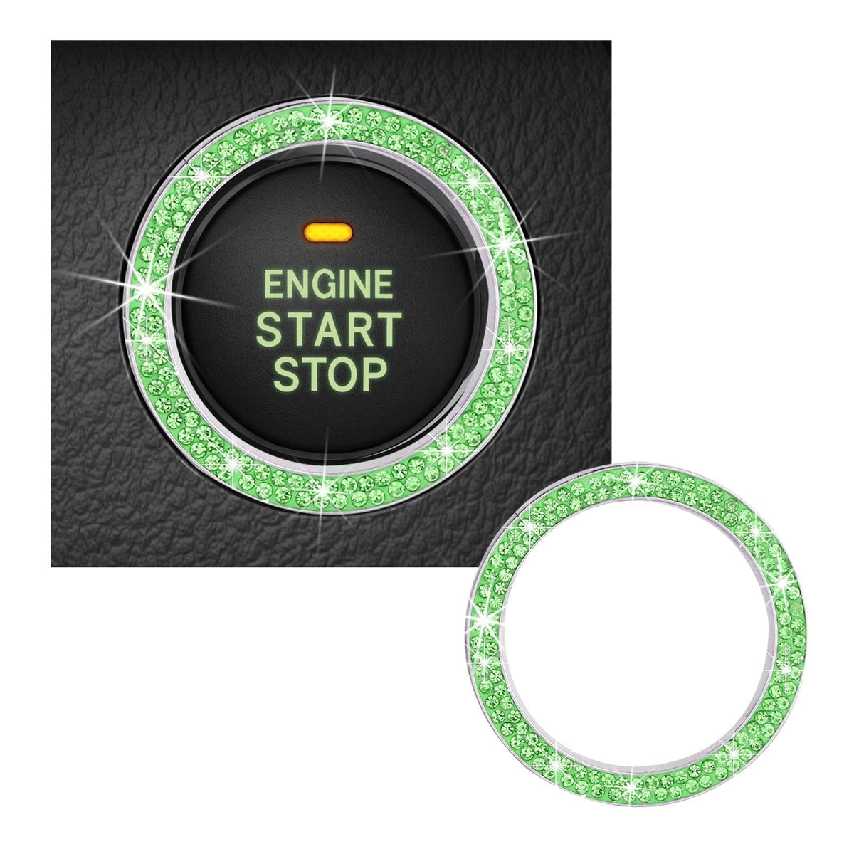 Kewucn Bling Crystal Double Rhinestone Car Engine Start - Product Imagery