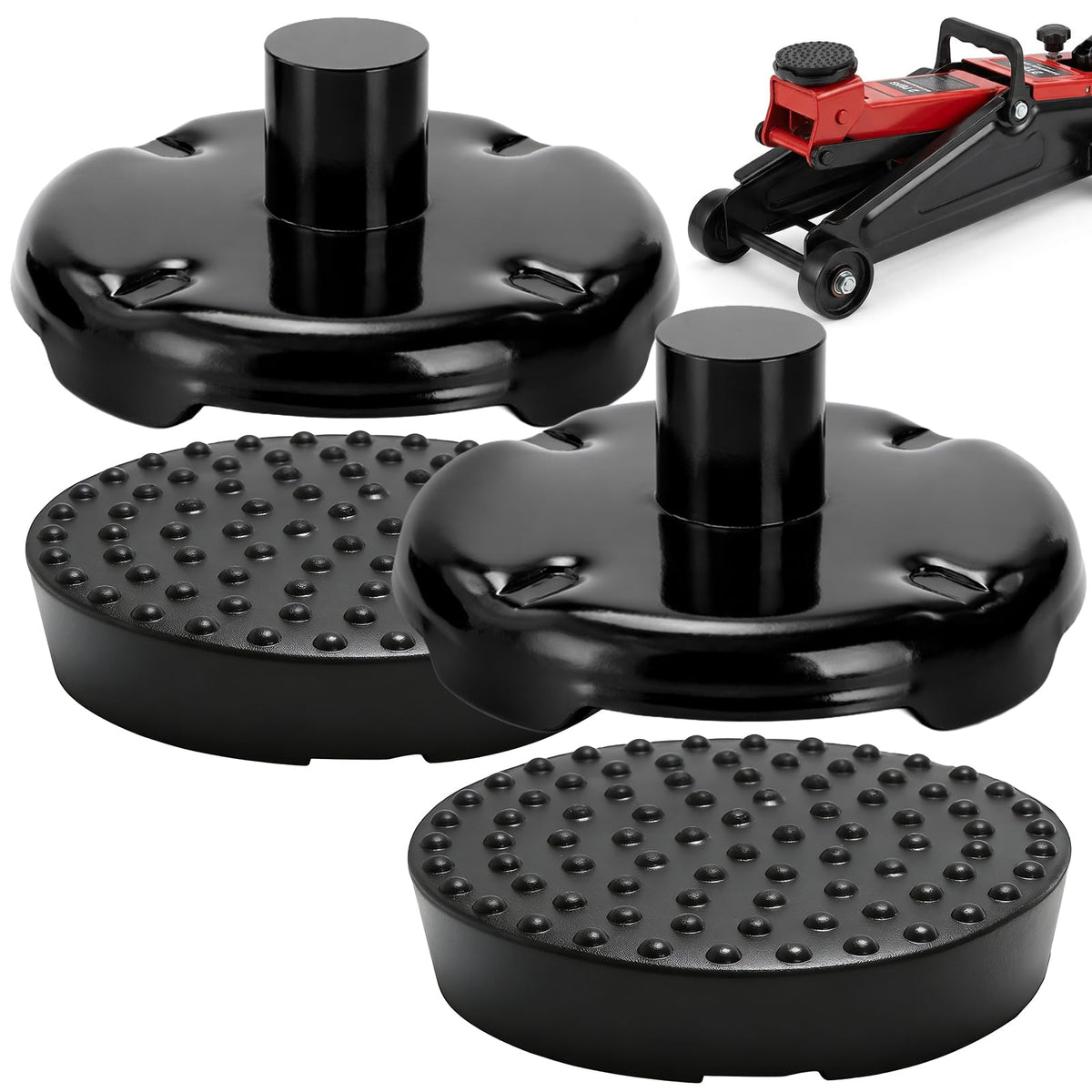 Yesland 2 Pack Floor Jack Saddle with Rubber Pad, 4.8 Inch in - Product Imagery