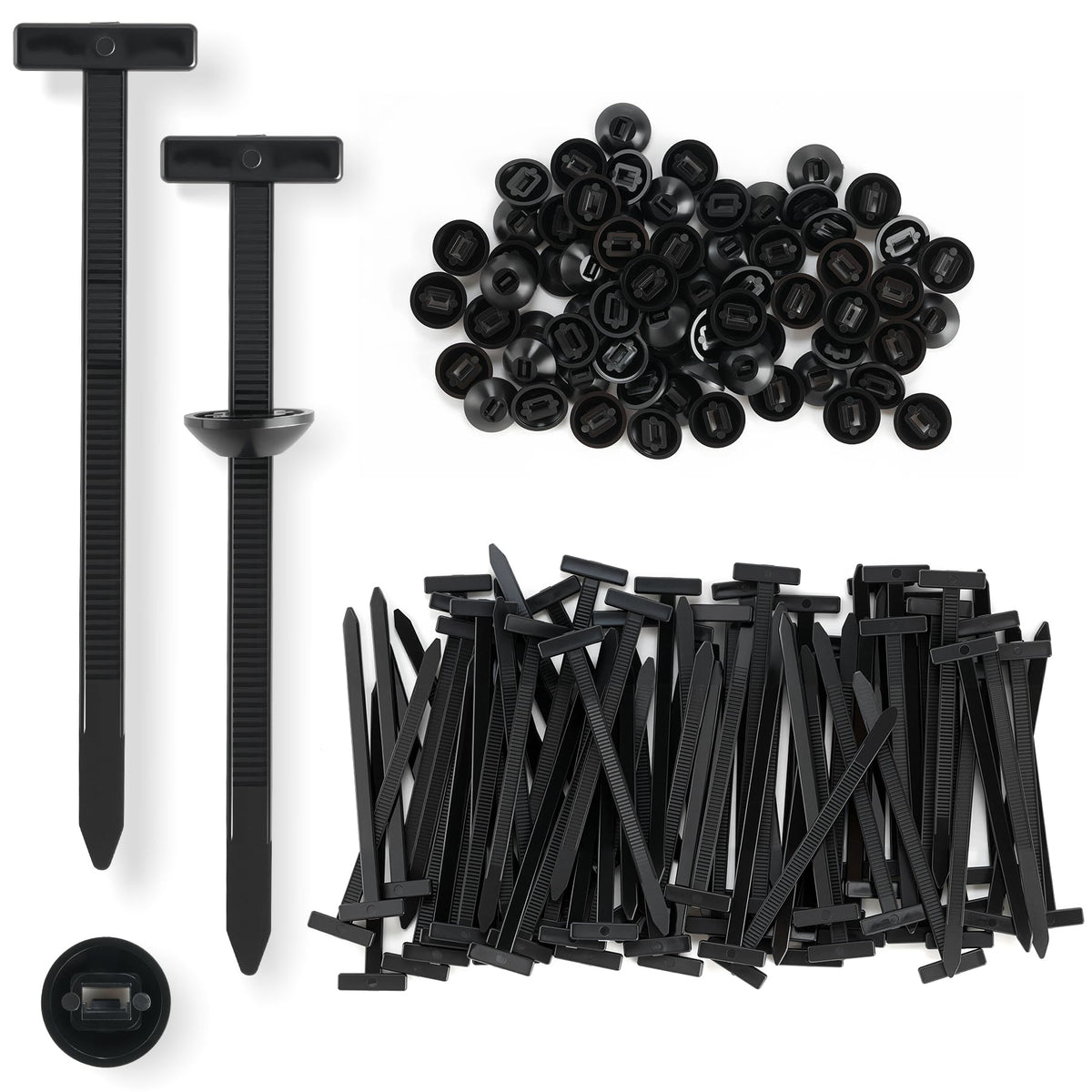 UYYE 200 Pcs Nylon Universal Cable Tie Buckles - Heavy Duty - Product Imagery