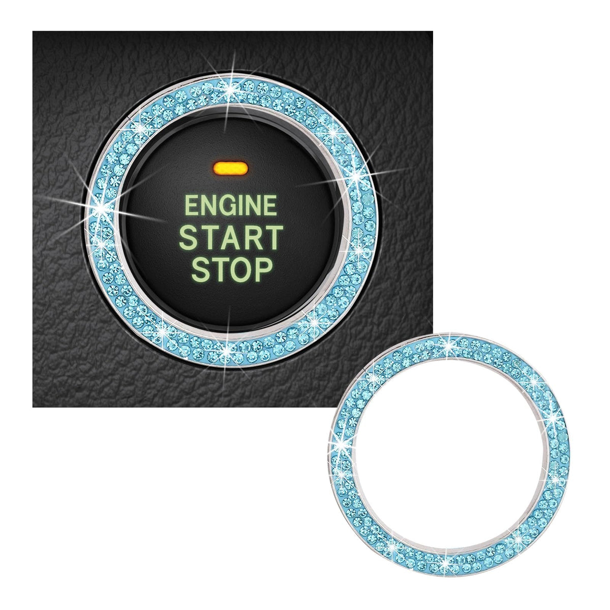 Kewucn Bling Crystal Double Rhinestone Car Engine Start - Product Imagery
