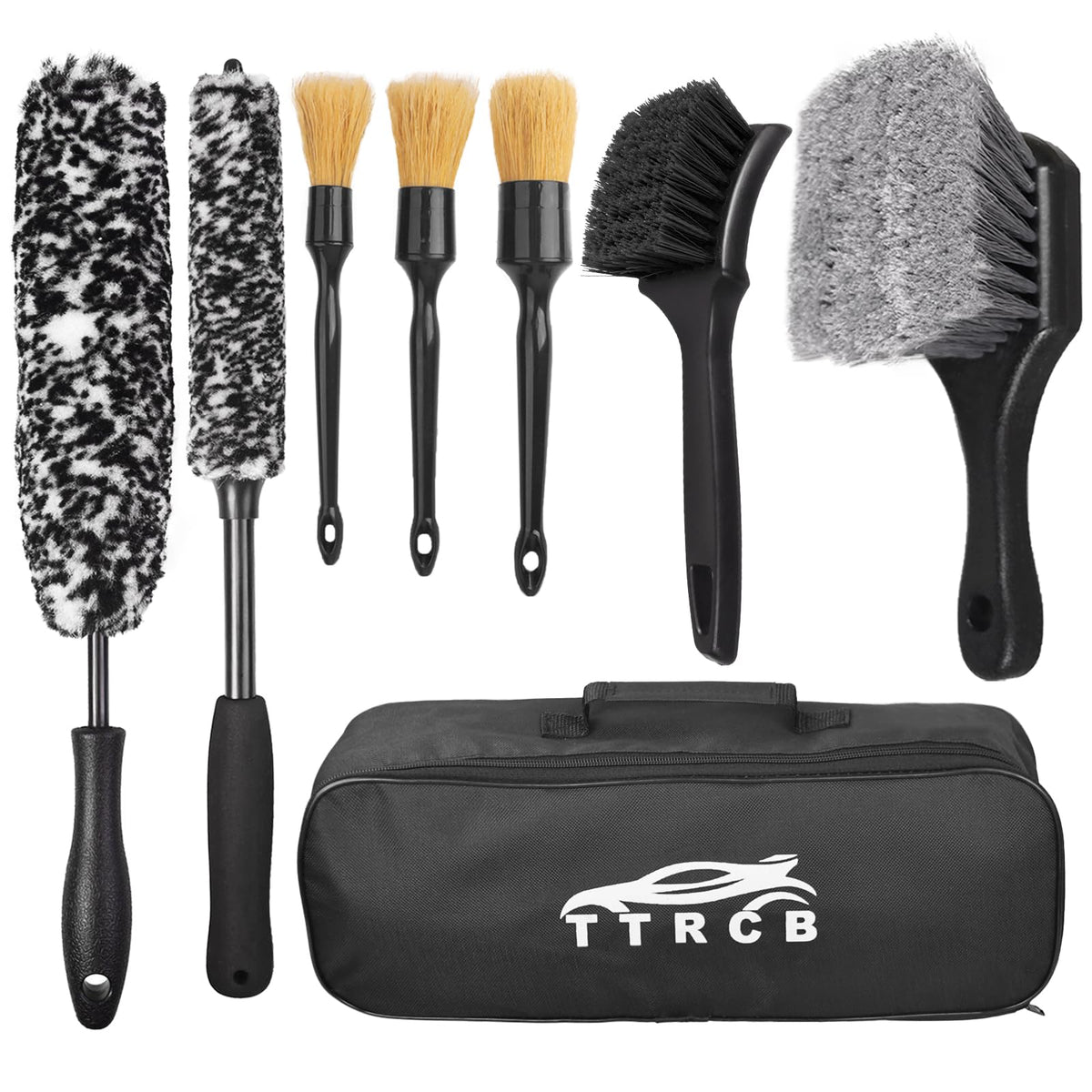 8Pcs Wheel Brush, Tire Brush, Wheel Cleaner Brush Set - 2 Soft - Product Imagery