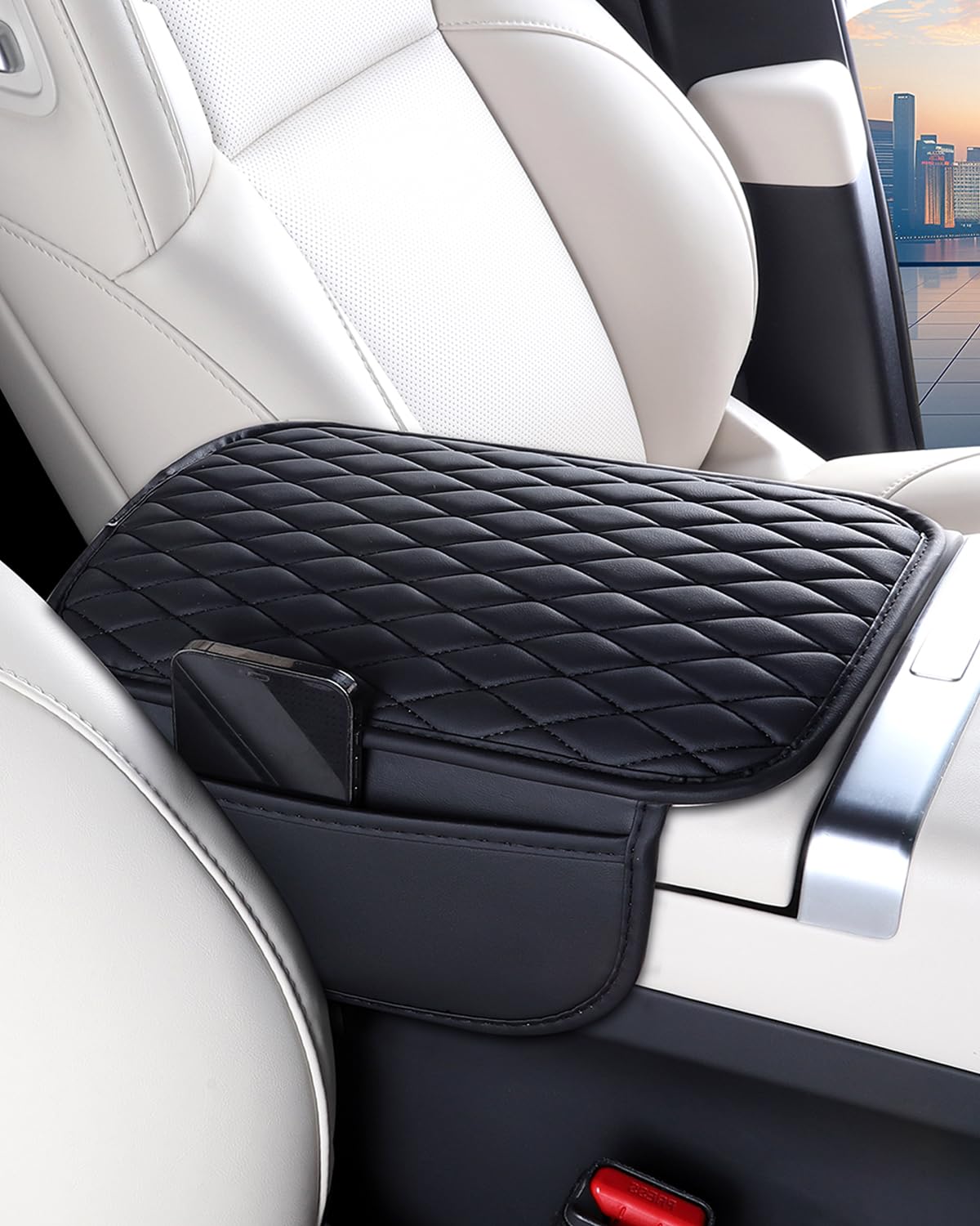 ESKONKE [Upgraded] Car Center Console Cover with 2 Storage Bags - Product Imagery