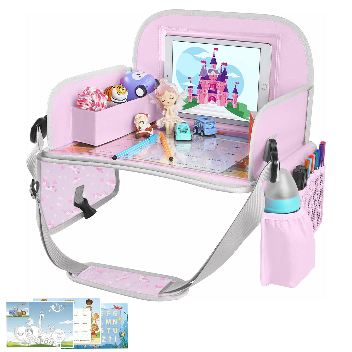 MENZOKE Kids Travel Tray for Toddler Car Seat, Gift for Girl - Product Imagery