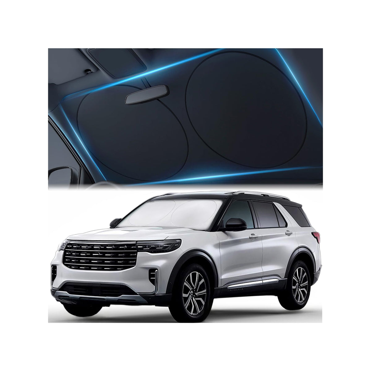 Magnelex Car Windshield Sunshade – Double-Layer Design for 2X - Product Imagery