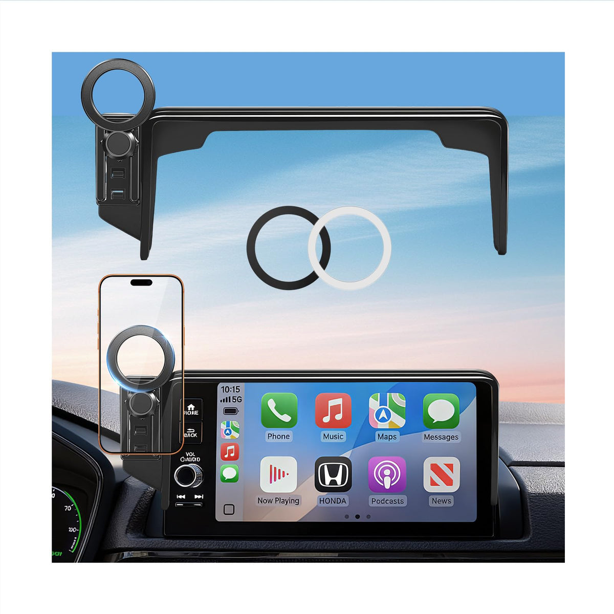 Car Phone Holder for Honda CRV & HRV 2026 2025 2024 2023 (Only - Product Imagery
