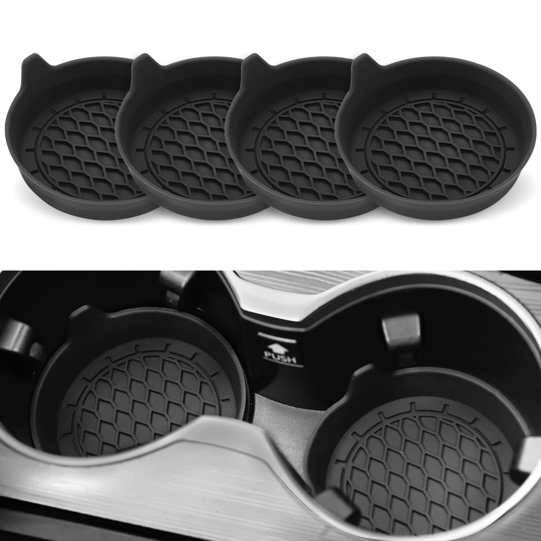 SINGARO Car Cup Holder Coaster, Silicone Cup Holder Insert, - Product Imagery