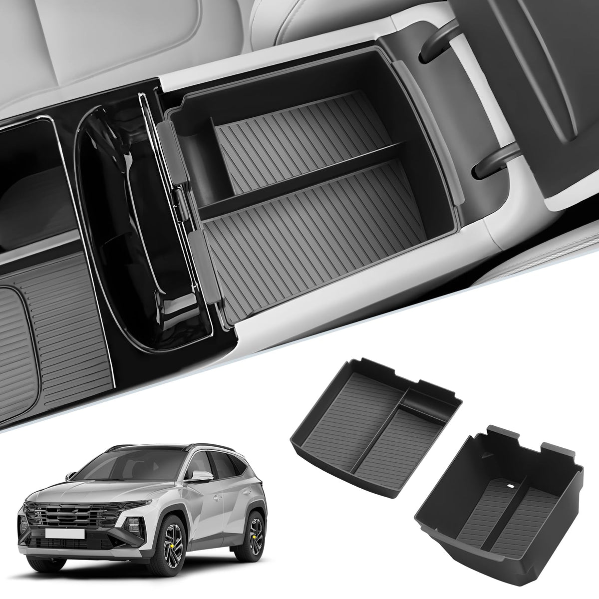 SKTU 2-Pack 2025 2026 Tucson Center Console Organizer for 2025 - Product Imagery