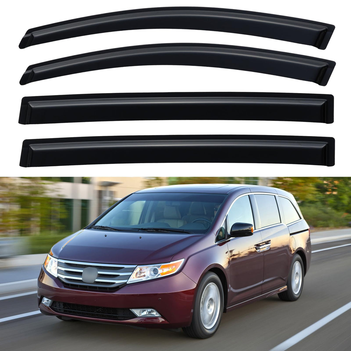 Window Visors Rain Guards for 2011-2017 Honda Odyssey - Product Imagery