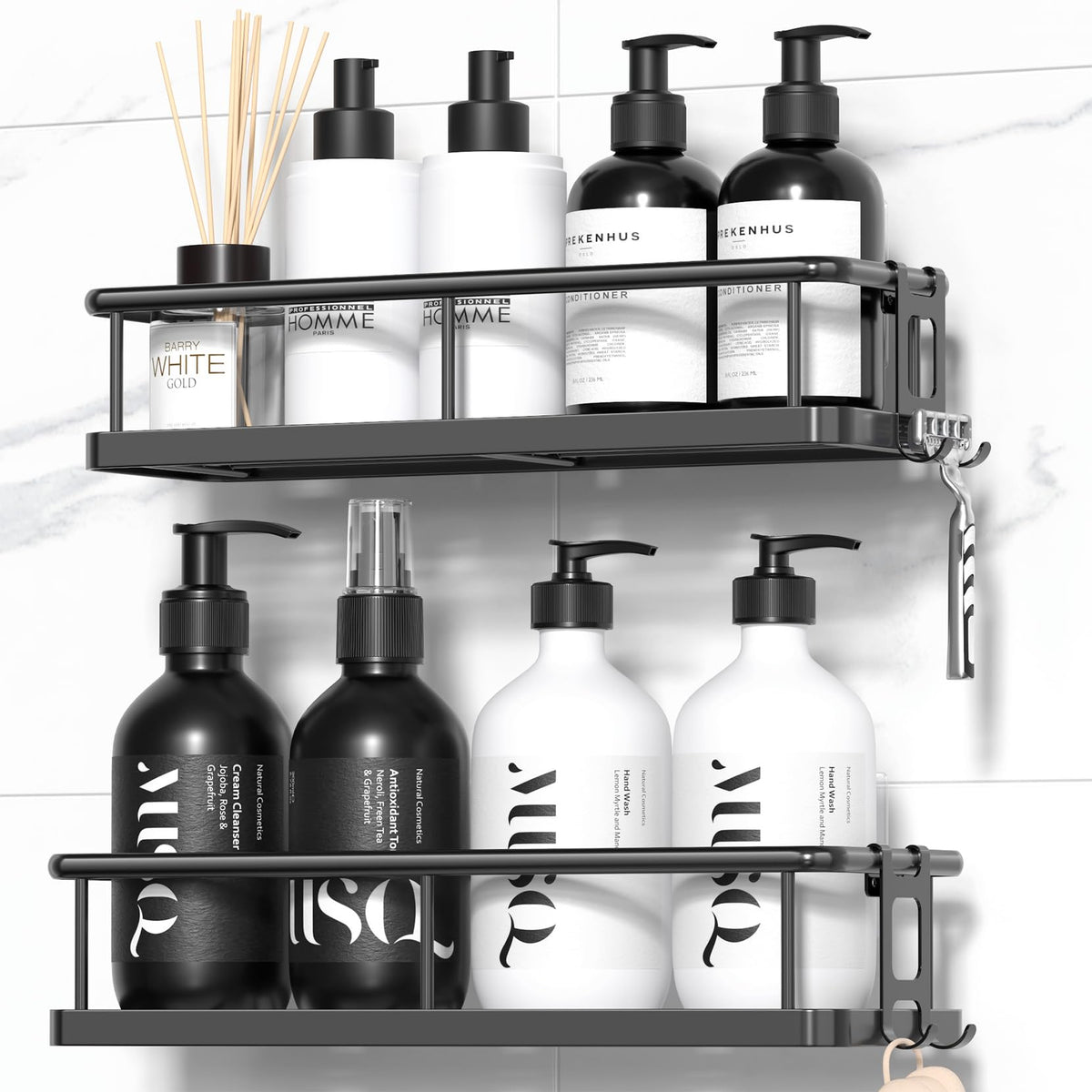 YASONIC Shower Caddy Adhesive, Rustproof Shower Organizer, Large - Product Imagery