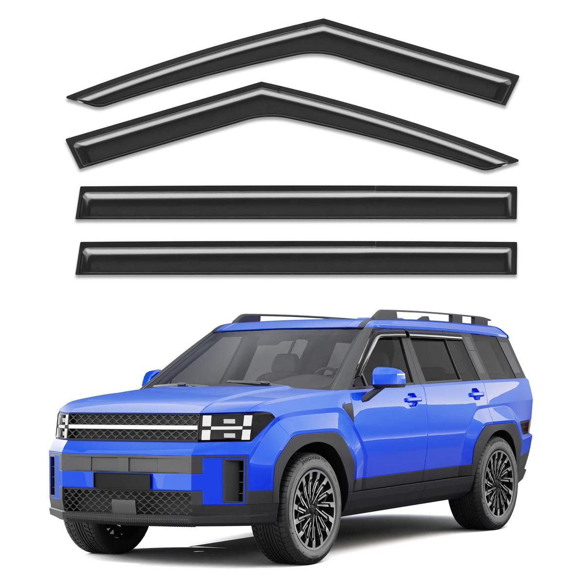 Tape-on Window Visors Rain Guards for Hyundai Santa Fe 2024 2025 - Product Imagery