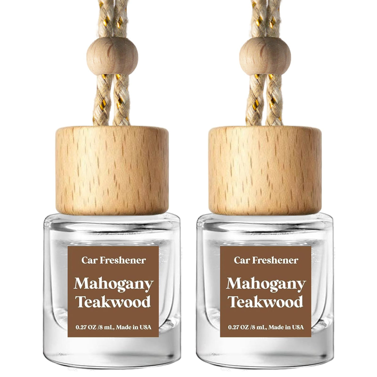 C Classy Car Air Freshener Hanging 2 Pack, Mahogany Teakwood - Product Imagery
