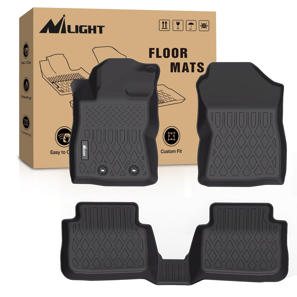 Nilight TPE Floor Mats for Subaru Crosstrek Impreza 2024 2025 - Product Imagery
